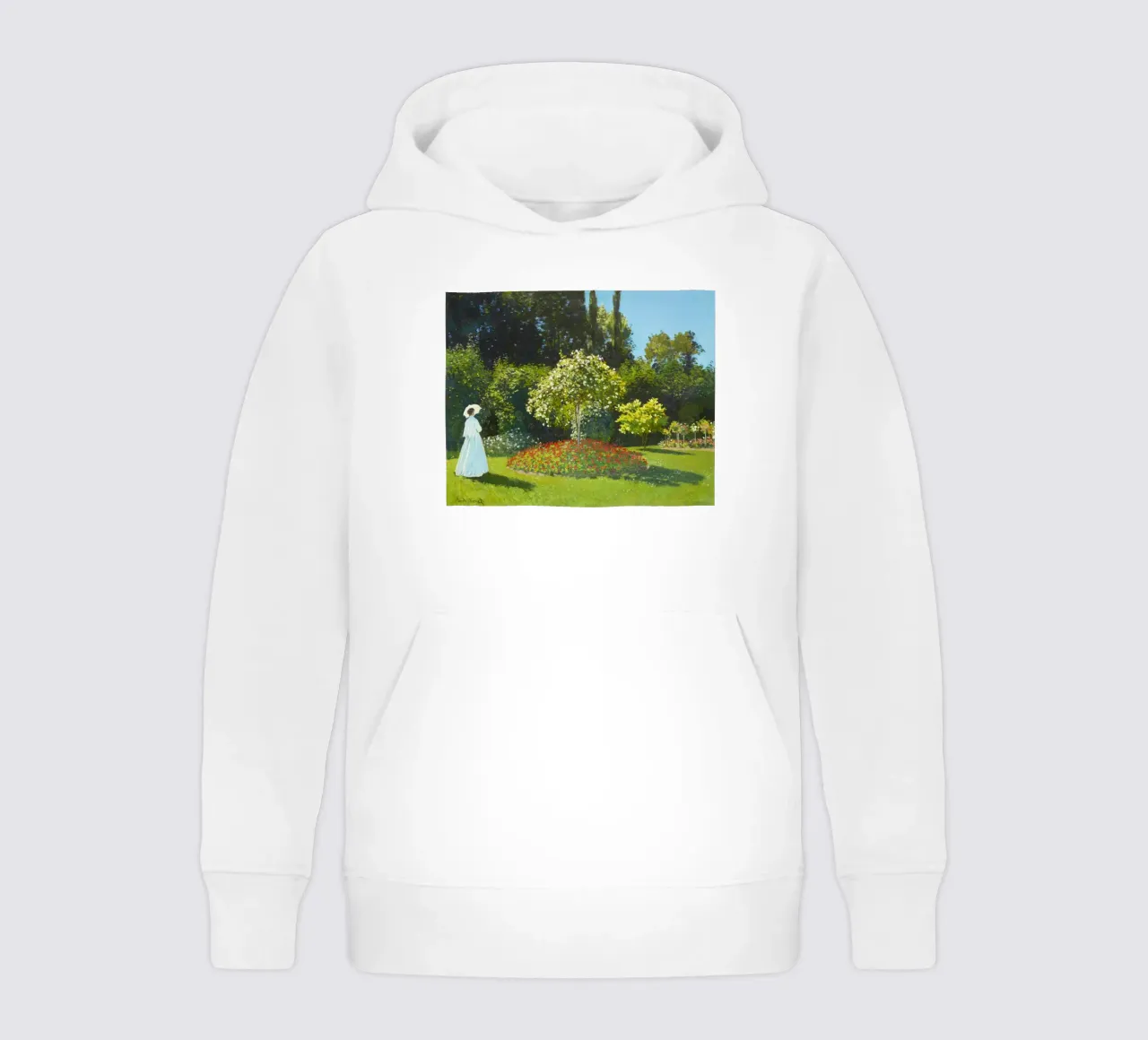 Signora in giardino (1867) di Claude Monet felpa bambino con cappuccio da Monet Art Prints