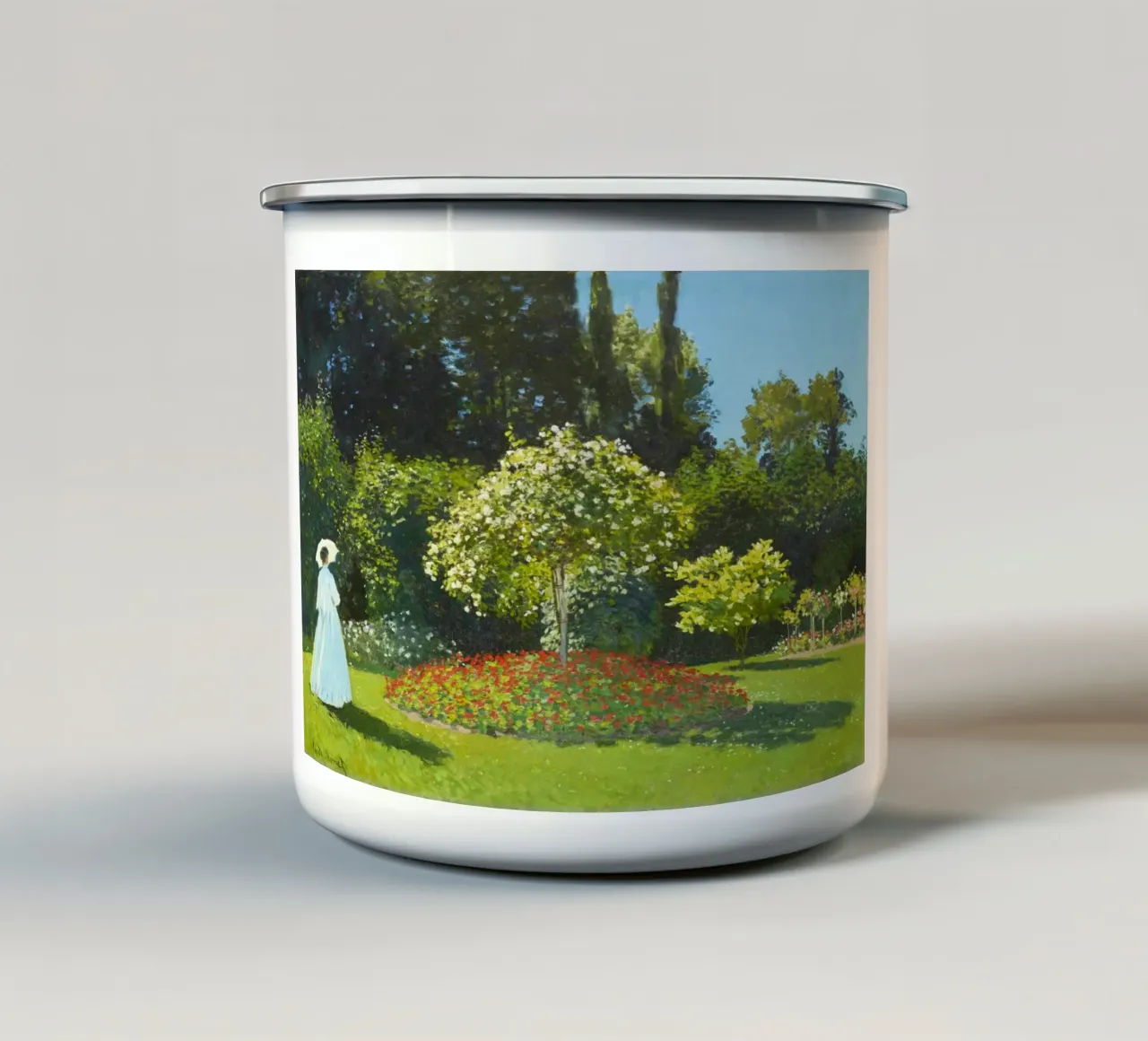 Signora in giardino (1867) di Claude Monet tazza in smalto da Monet Art Prints