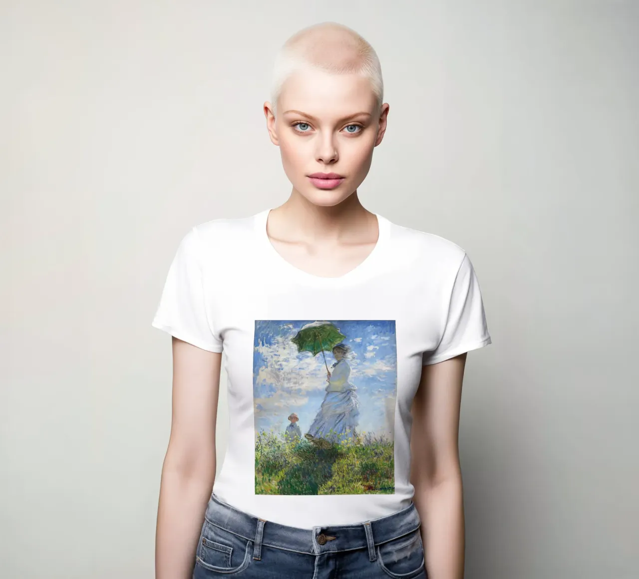 Madame Monet e suo figlio (1875) di Claude Monet t-shirt da donna da Monet Art Prints