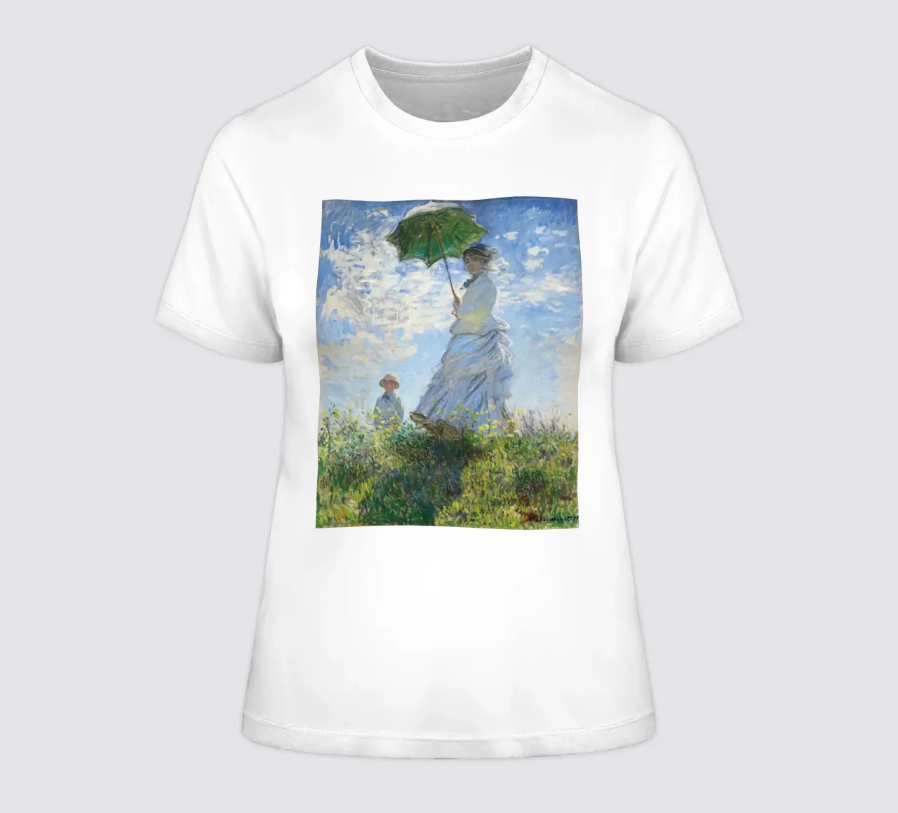 Madame Monet e suo figlio (1875) di Claude Monet t-shirt da donna da Monet Art Prints