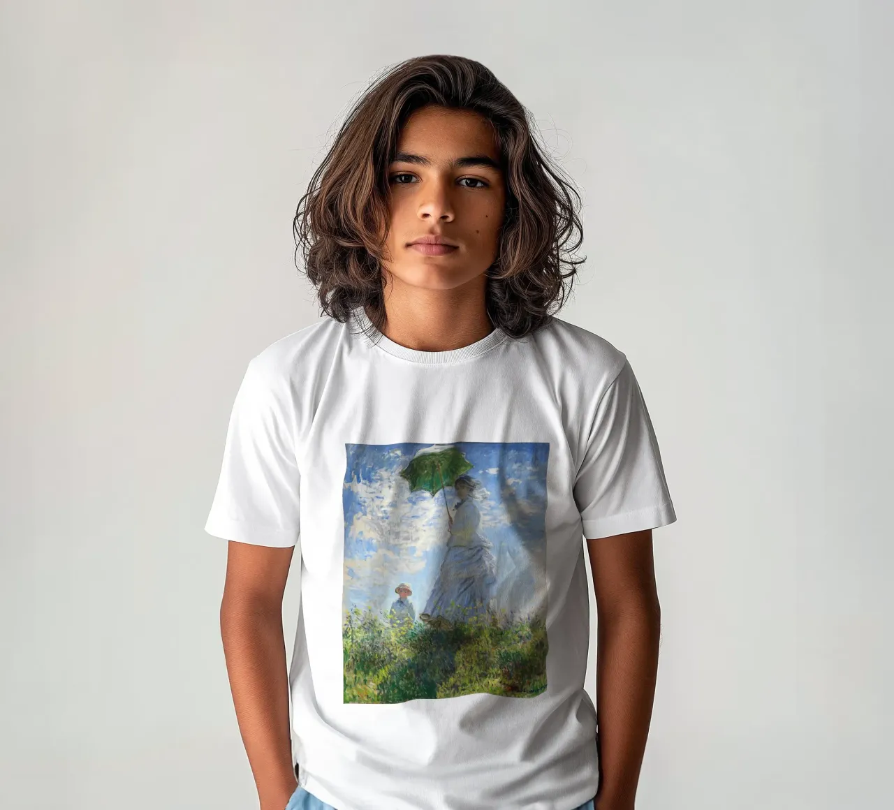 Madame Monet e suo figlio (1875) di Claude Monet t-shirt bambini da Monet Art Prints