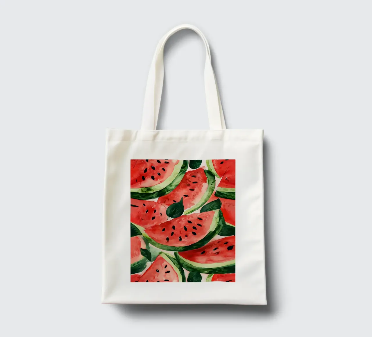 Modello a fette di anguria acquerellato borsa in juta da 🎨 Point and Art