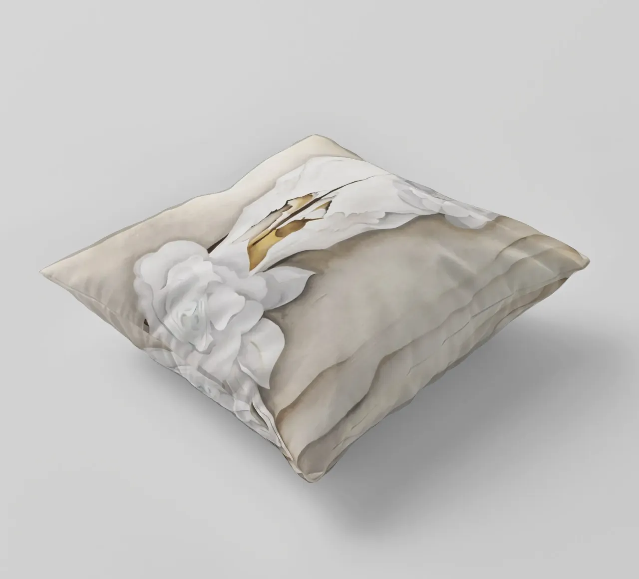 Teschio di mucca con rose di Calico di Georgia O'Keeffe cuscino da Classic Art Prints