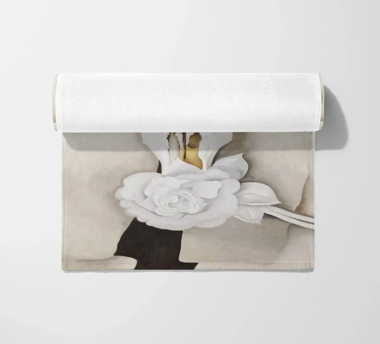 Cow’s Skull with Calico Roses by Georgia O’Keeffe beach towel by Classic Art Prints