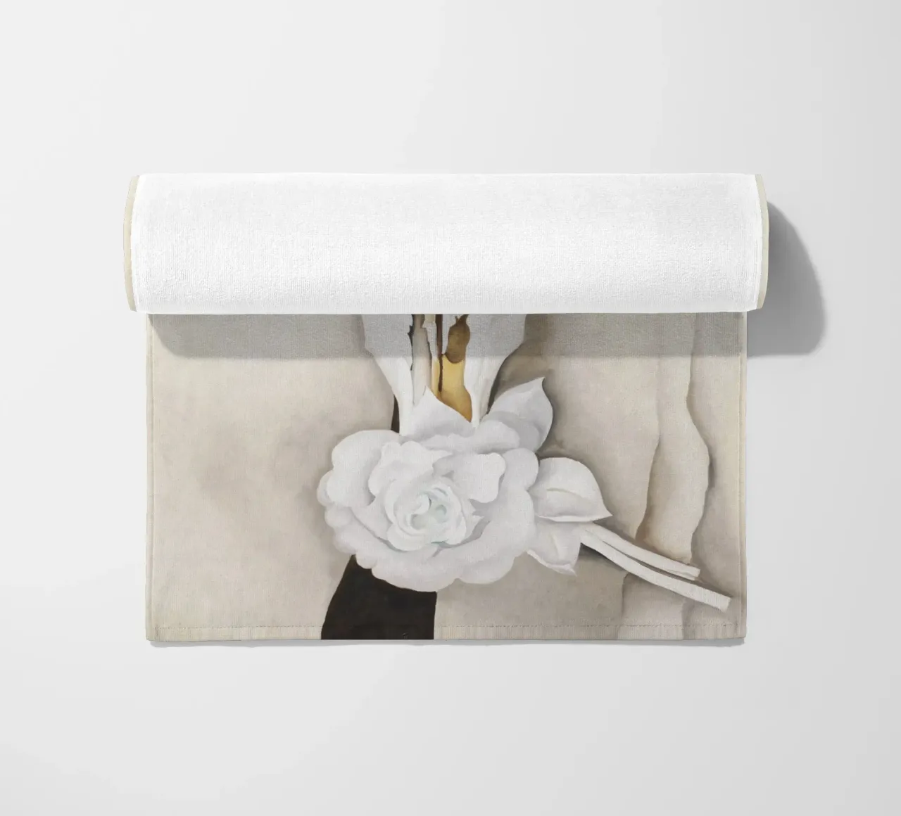 Cow’s Skull with Calico Roses by Georgia O’Keeffe beach towel by Classic Art Prints