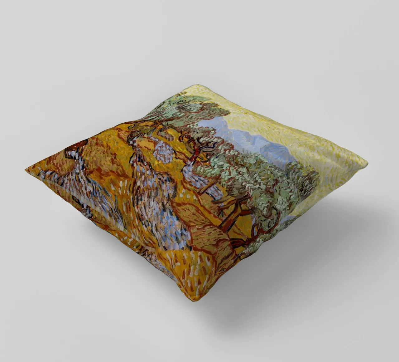Olive Trees with the Alpilles in the Background 1889 decorative cushion by ValerieArt