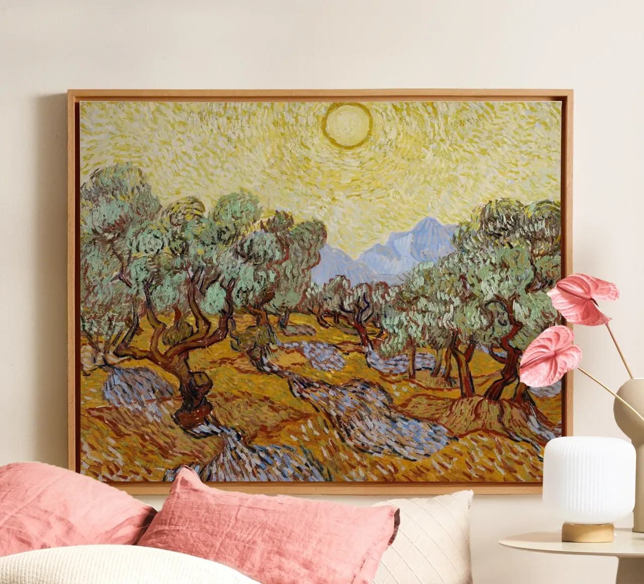 Olive Trees with the Alpilles in the Background 1889 canvas by ValerieArt