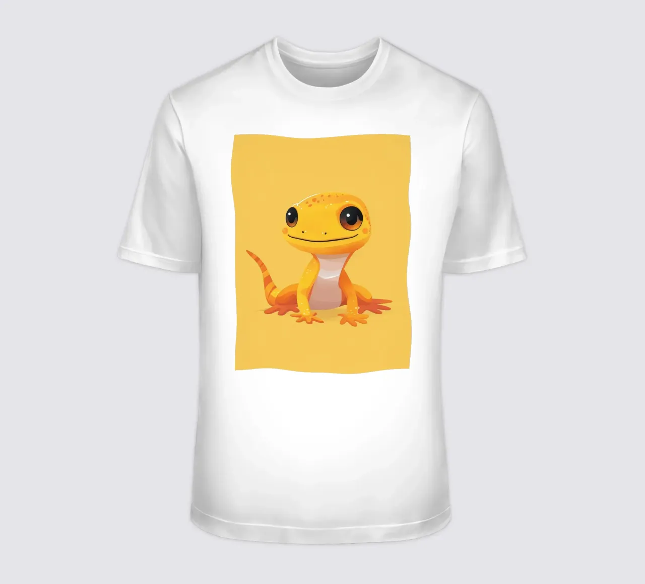 Mignon personnage de cartoon gecko avec des couleurs vives et amicales. t-shirt de DesignDoodle