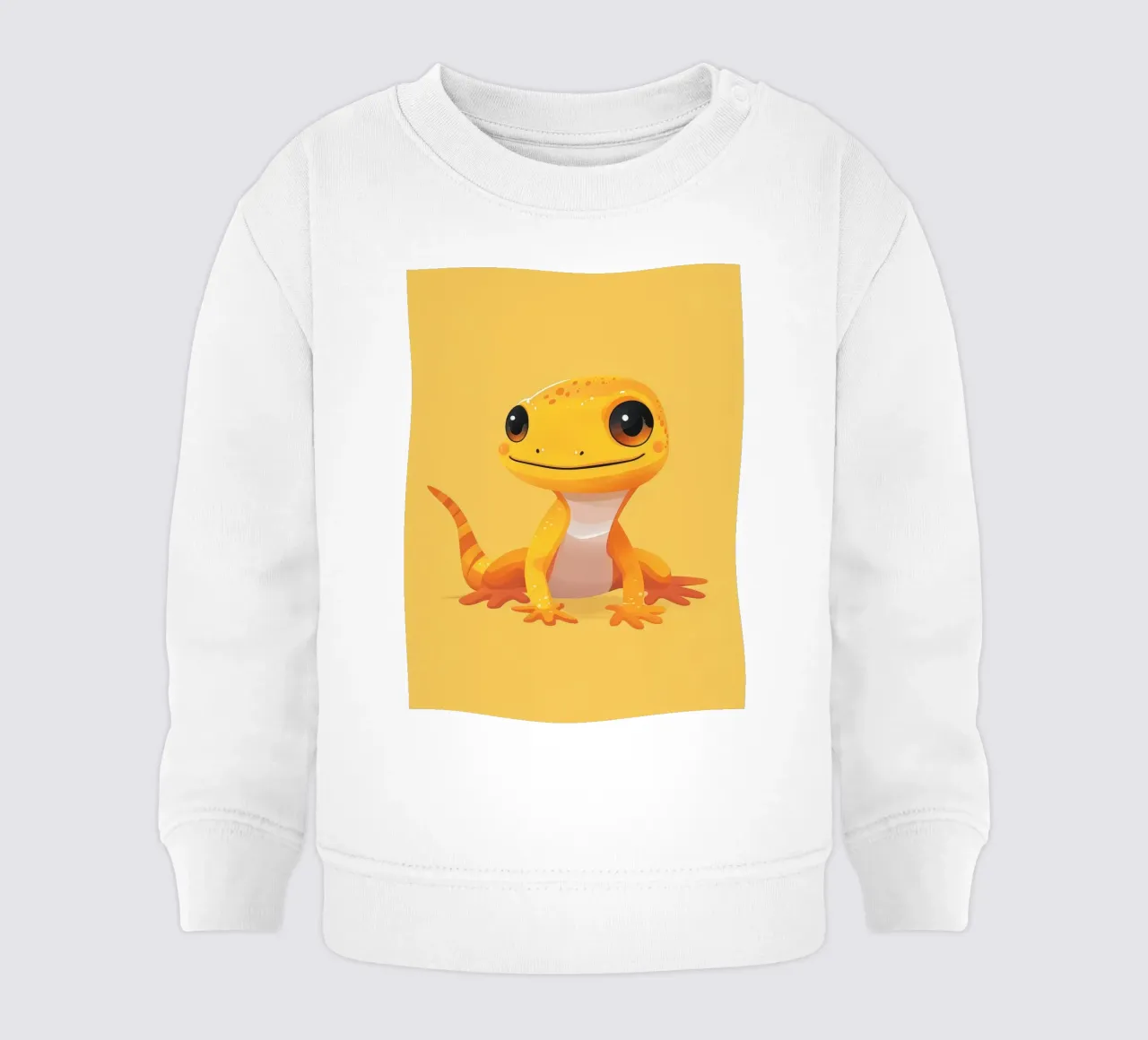 Niedliche Cartoon Gecko Charakter mit hellen Farben und freundlich Baby Sweatshirt von DesignDoodle