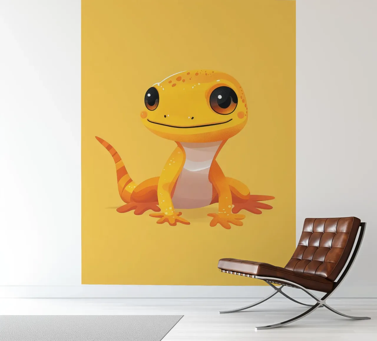 Cute cartoon gecko character with bright colors and friendly photo wallpaper by DesignDoodle