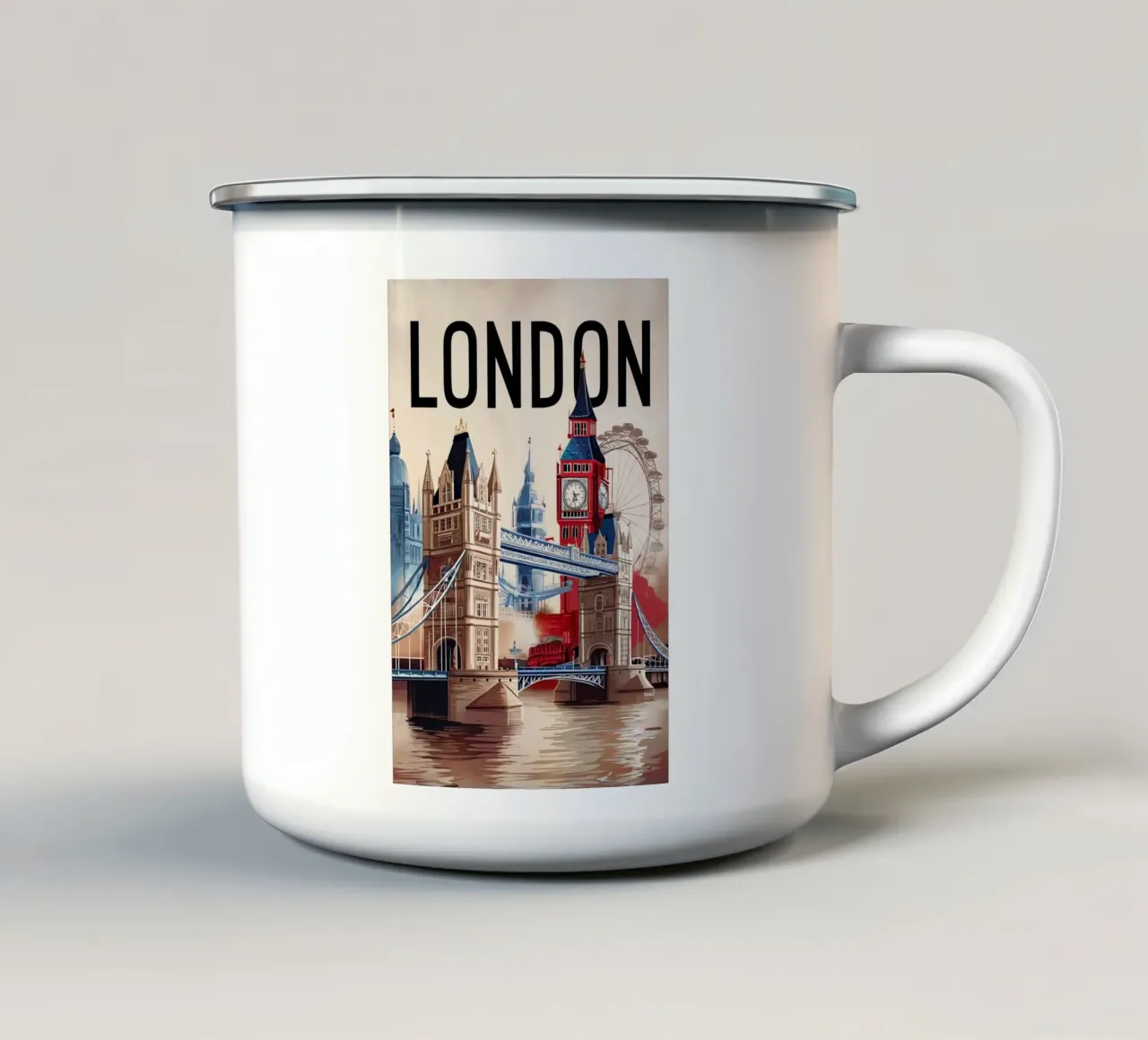 Attrazioni di Londra tazza in smalto da Verna