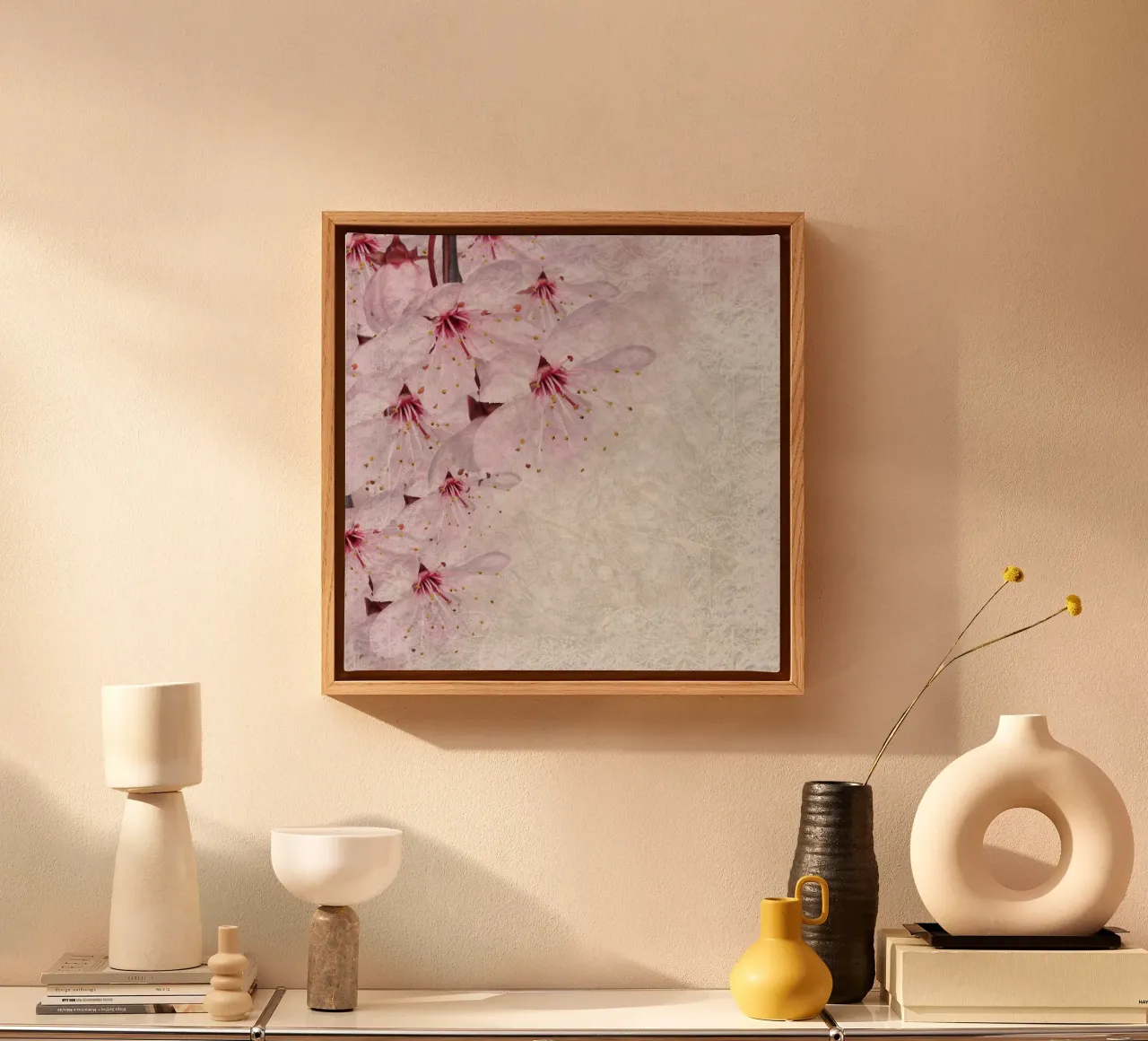 Breath of Sakura canvas with Floater frame by Bold Blooms