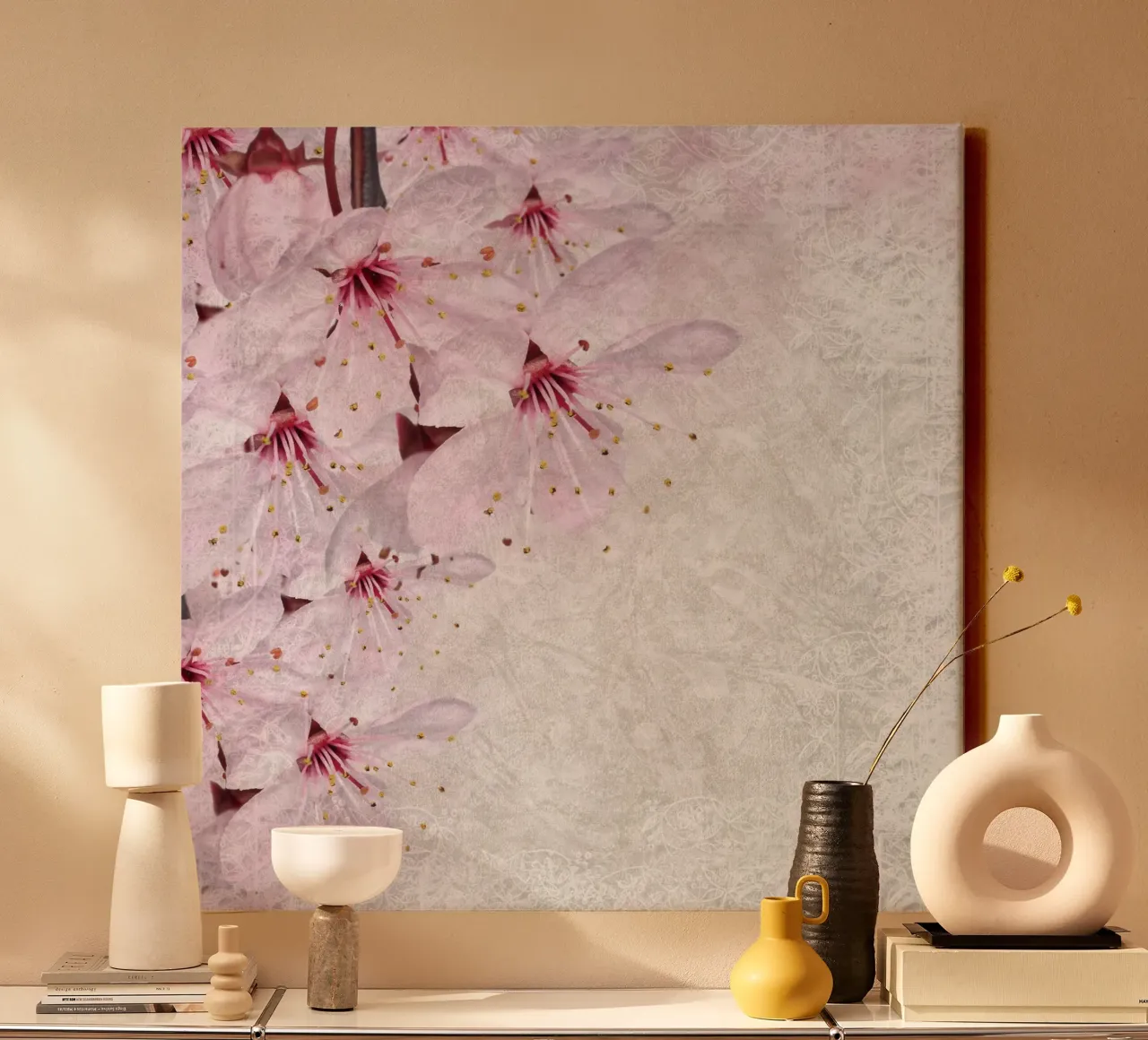 Breath of Sakura canvas with Floater frame by Bold Blooms