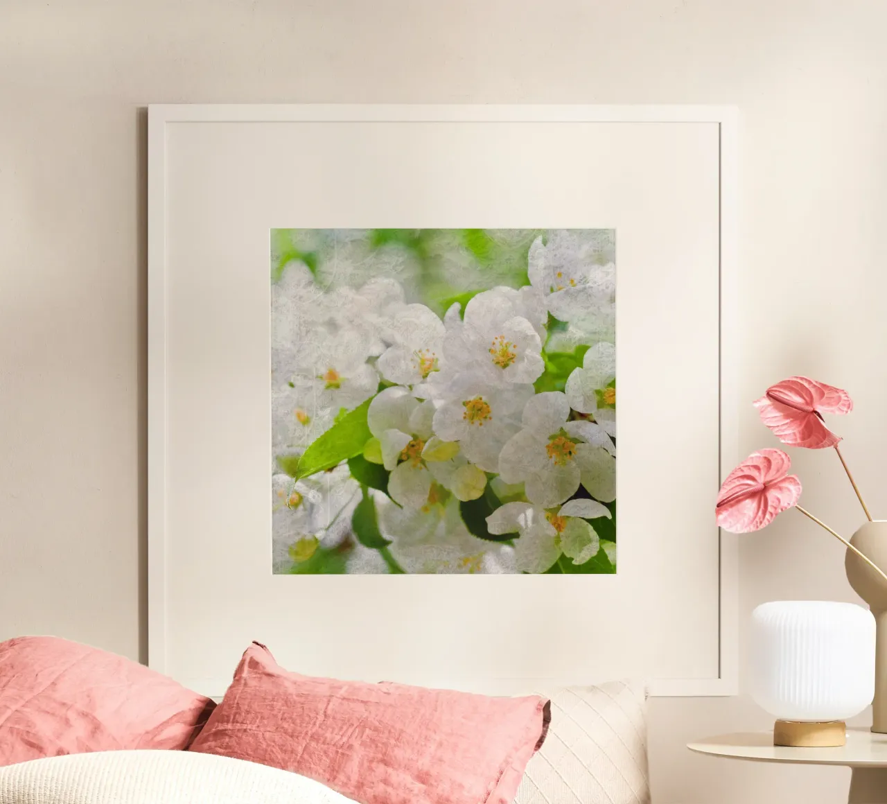 Il respiro di Sakura poster con telaio in legno da Bold Blooms