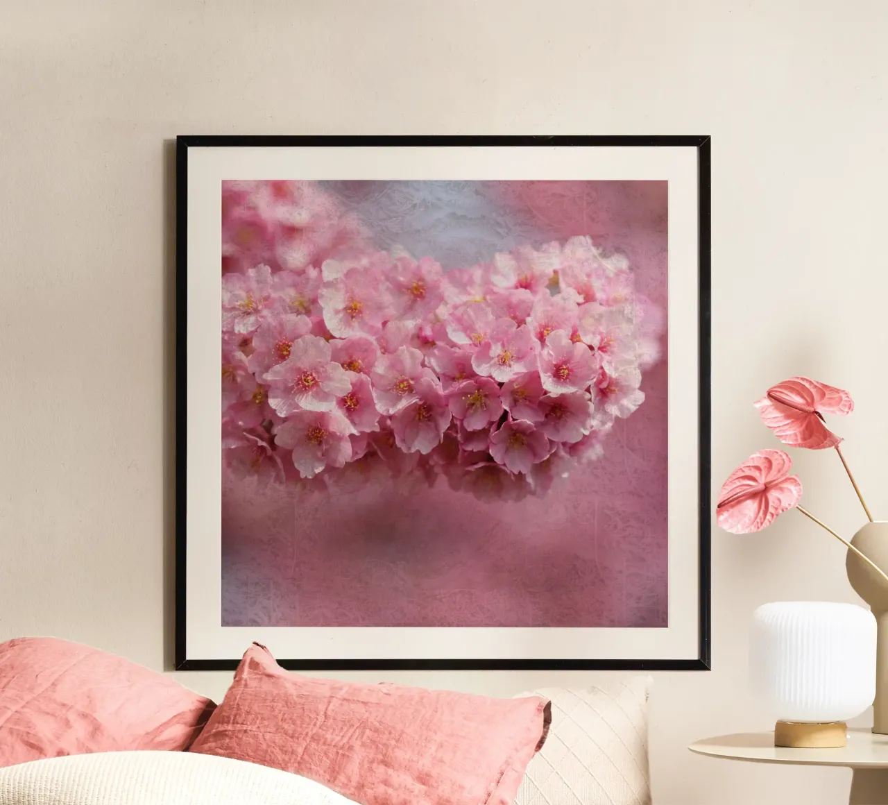 Il respiro di Sakura poster con telaio in legno da Bold Blooms