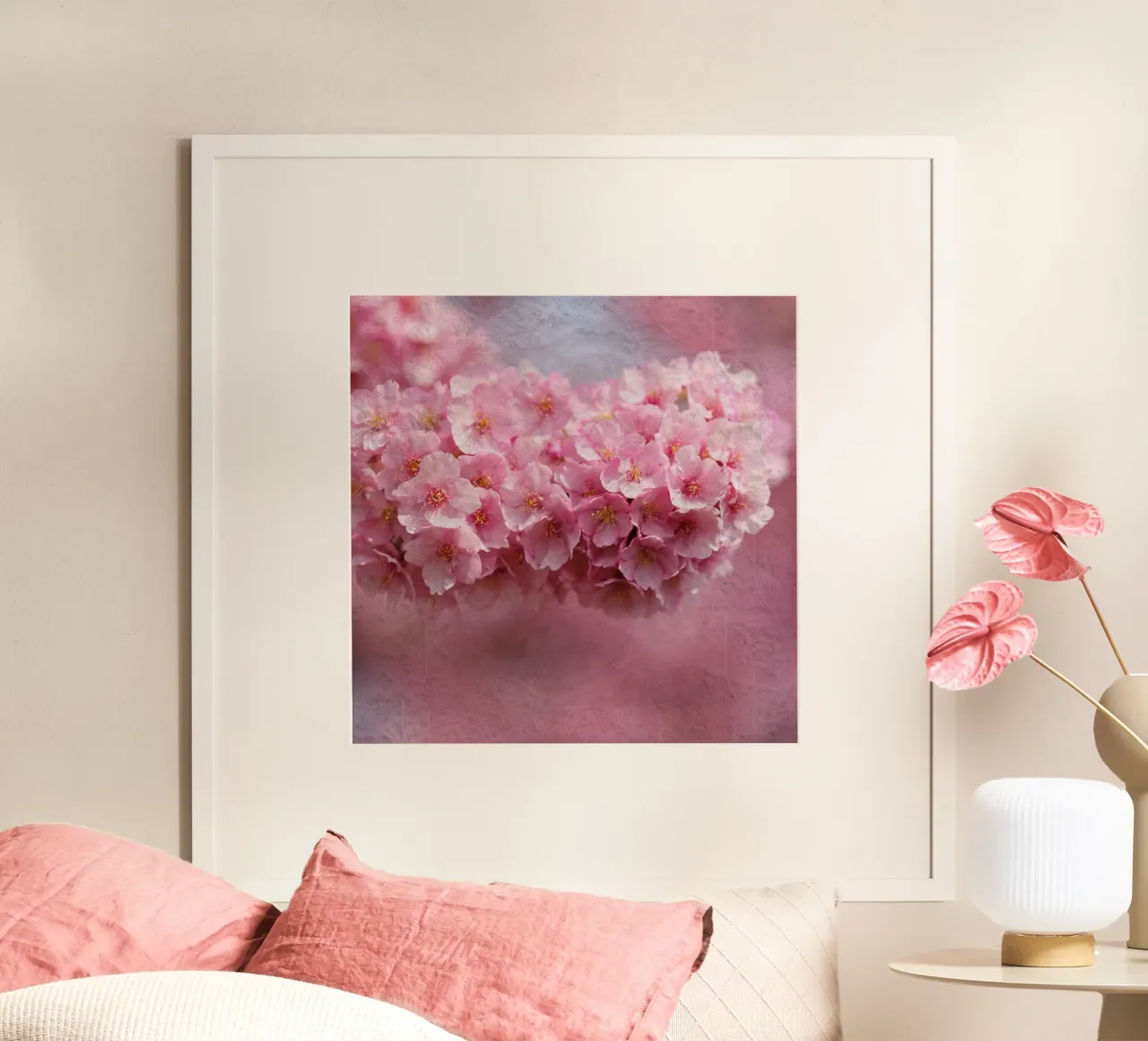 Il respiro di Sakura poster con telaio in legno da Bold Blooms