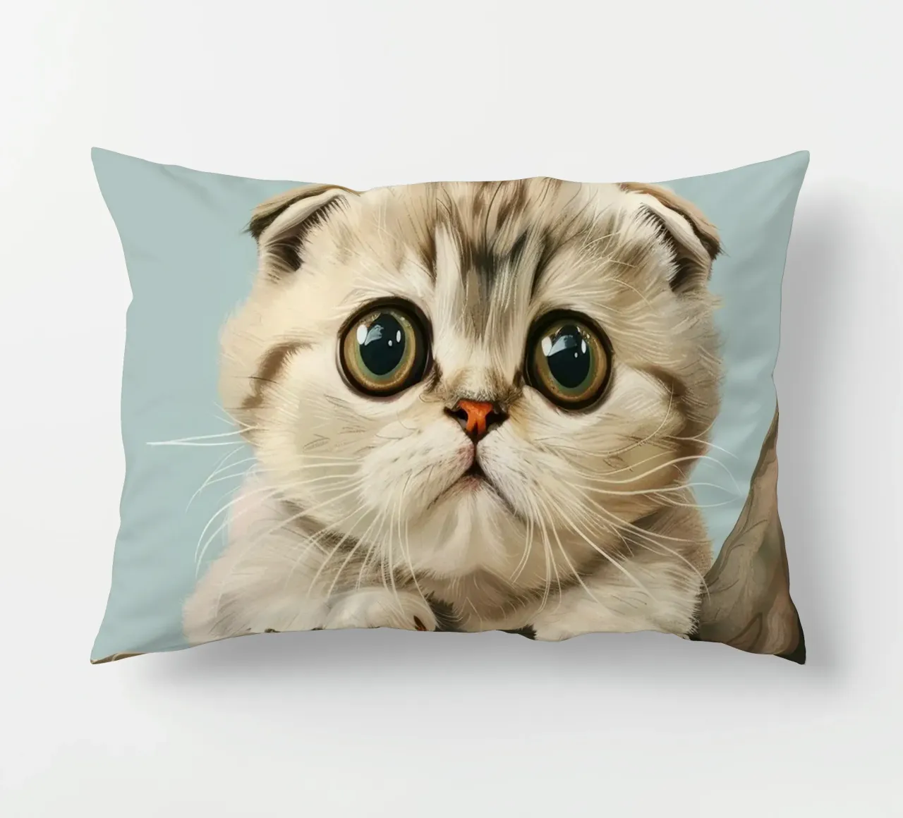 Tenero gattino con occhi luminosi che si arrampica su un ramo in primavera cuscino da DesignDoodle