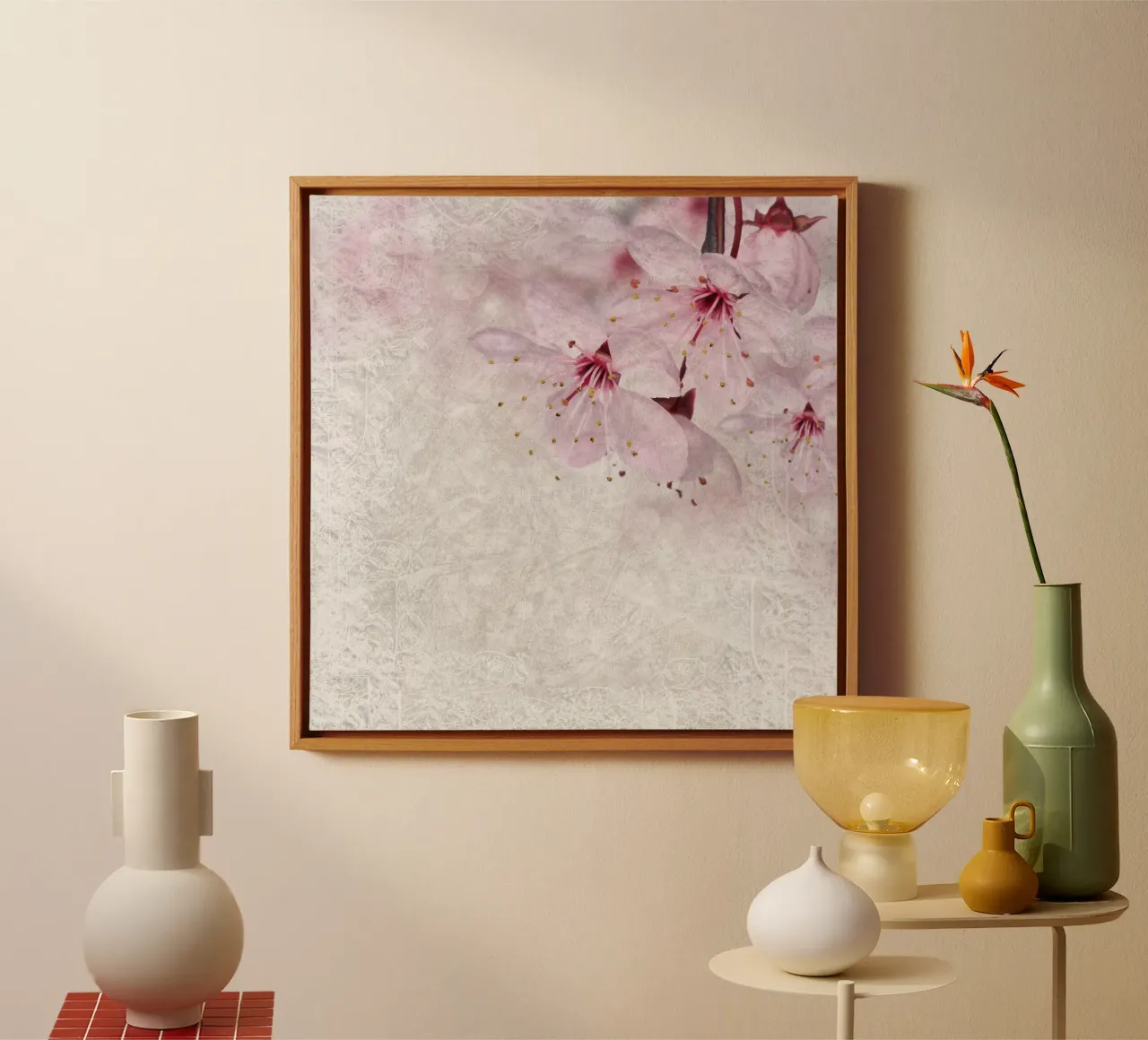 Breath of Sakura canvas with Floater frame by Bold Blooms