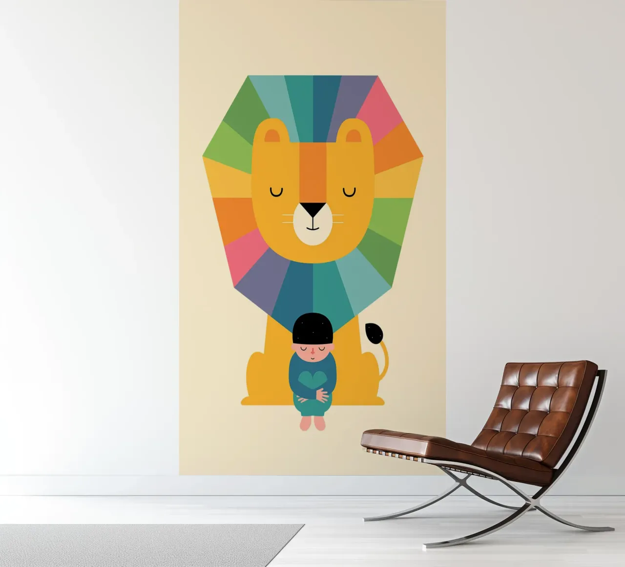 vrienden worden met leeuwen fotobehang van frea shop