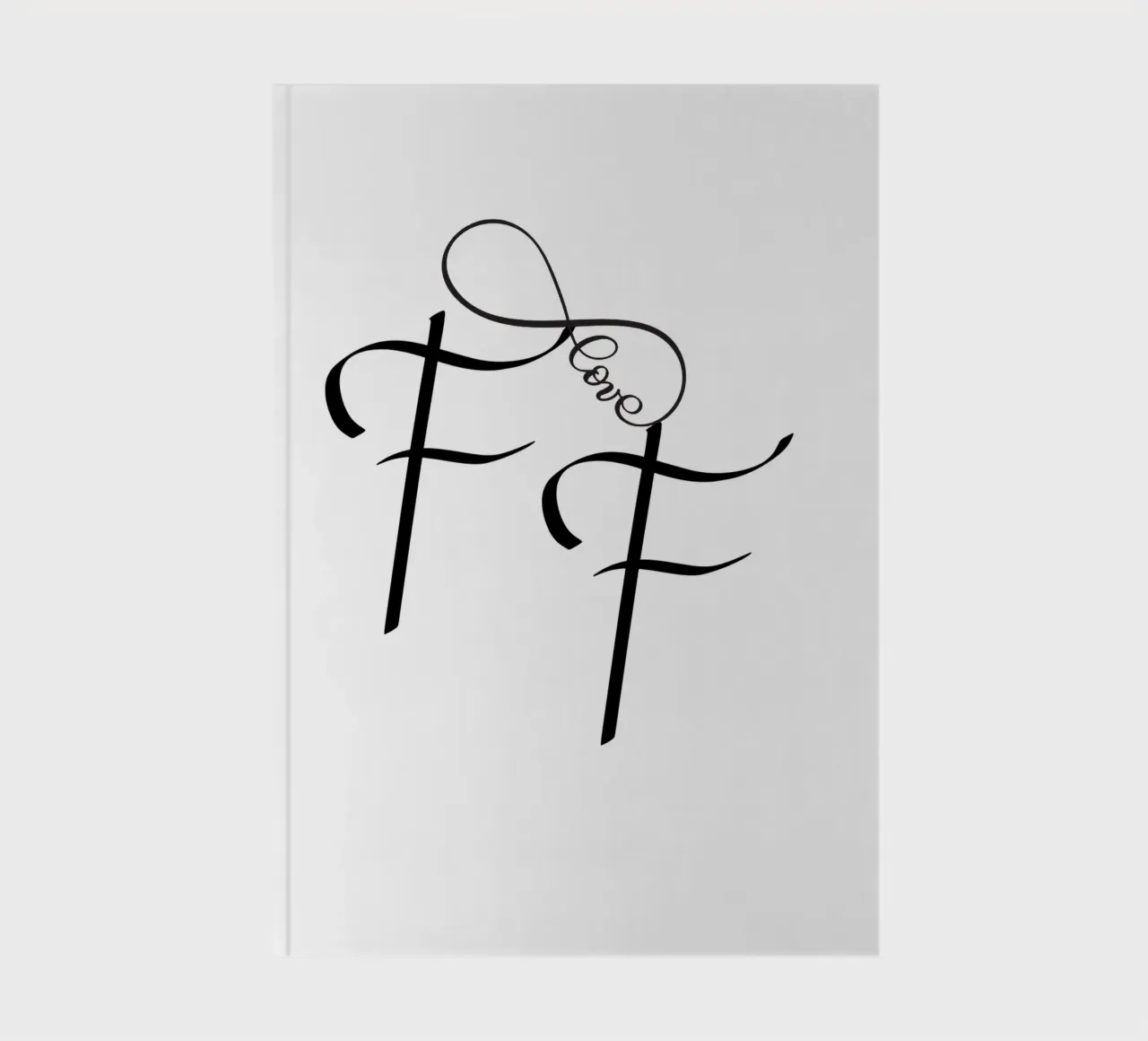 Poster tipografico F LOVE F - tazza, cuscino, adesivo, taccuino diario da StrindesignStudio