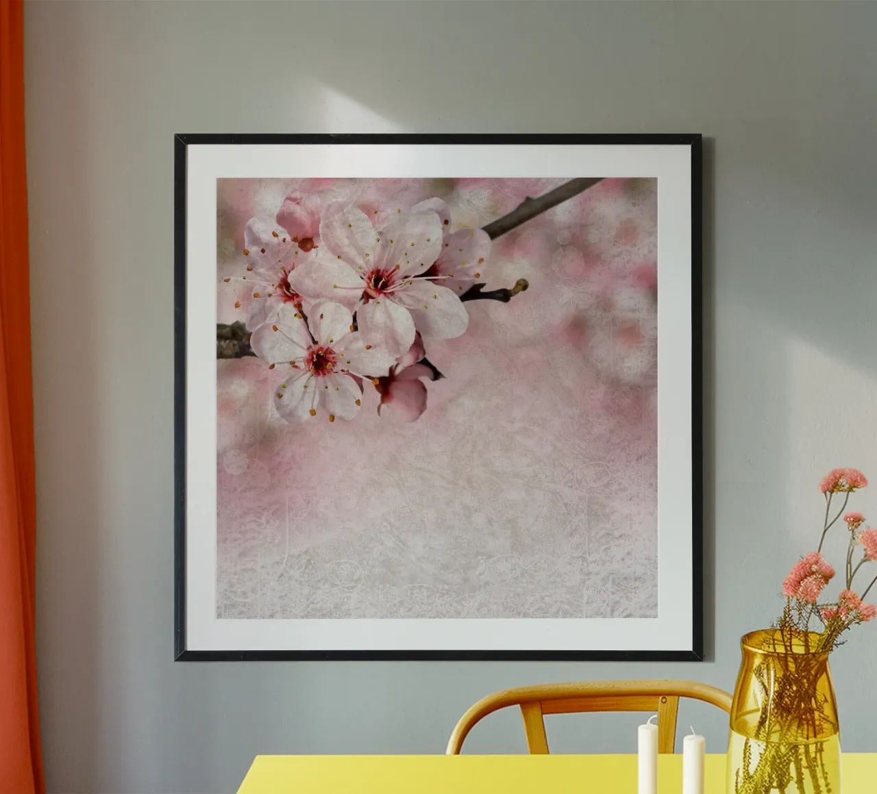 Il respiro di Sakura poster con telaio in legno da Bold Blooms