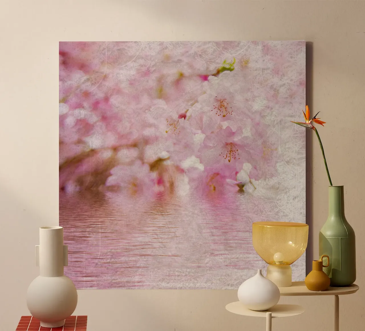 Breath of Sakura canvas with Floater frame by Bold Blooms