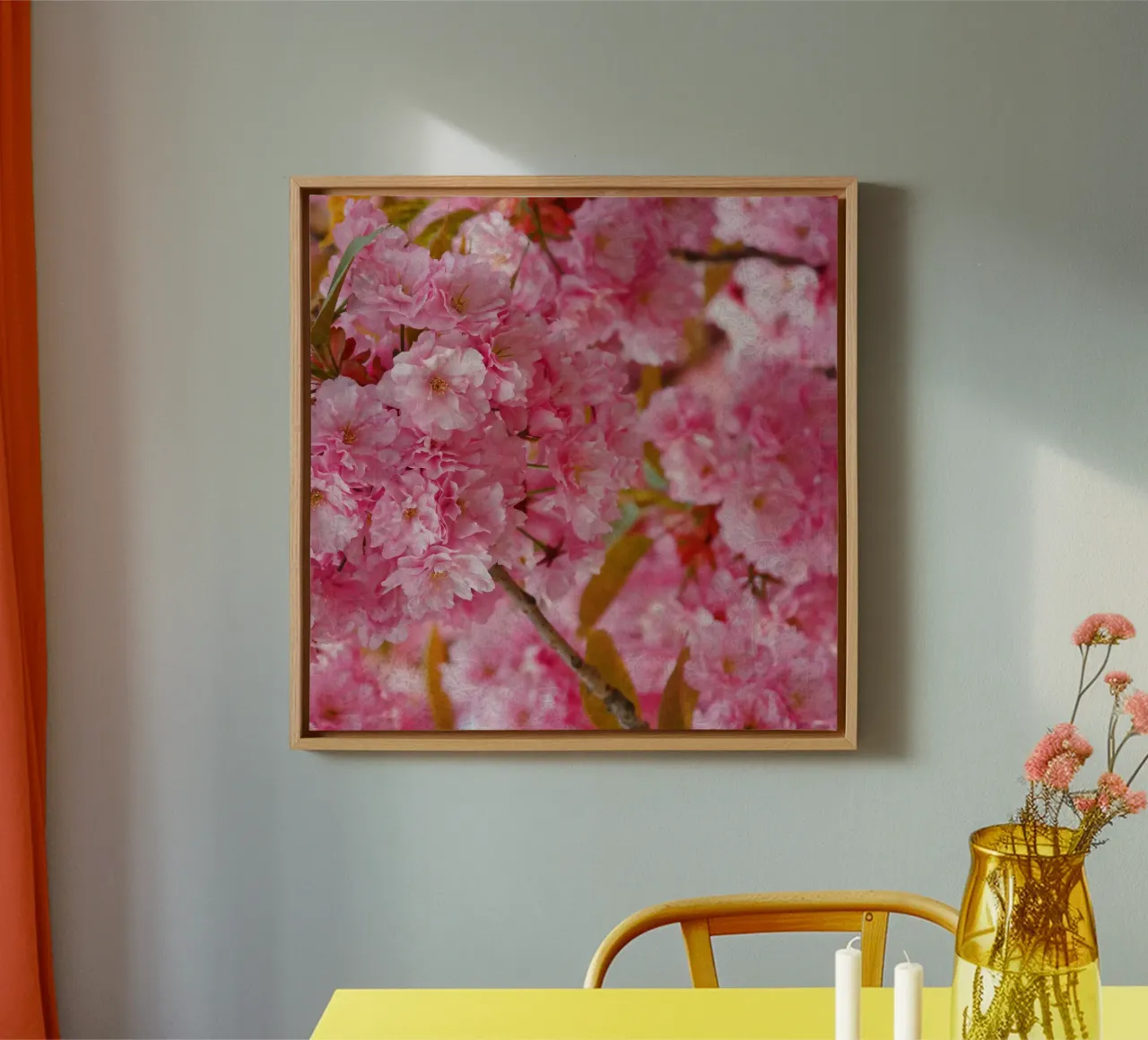 Breath of Sakura canvas with Floater frame by Bold Blooms