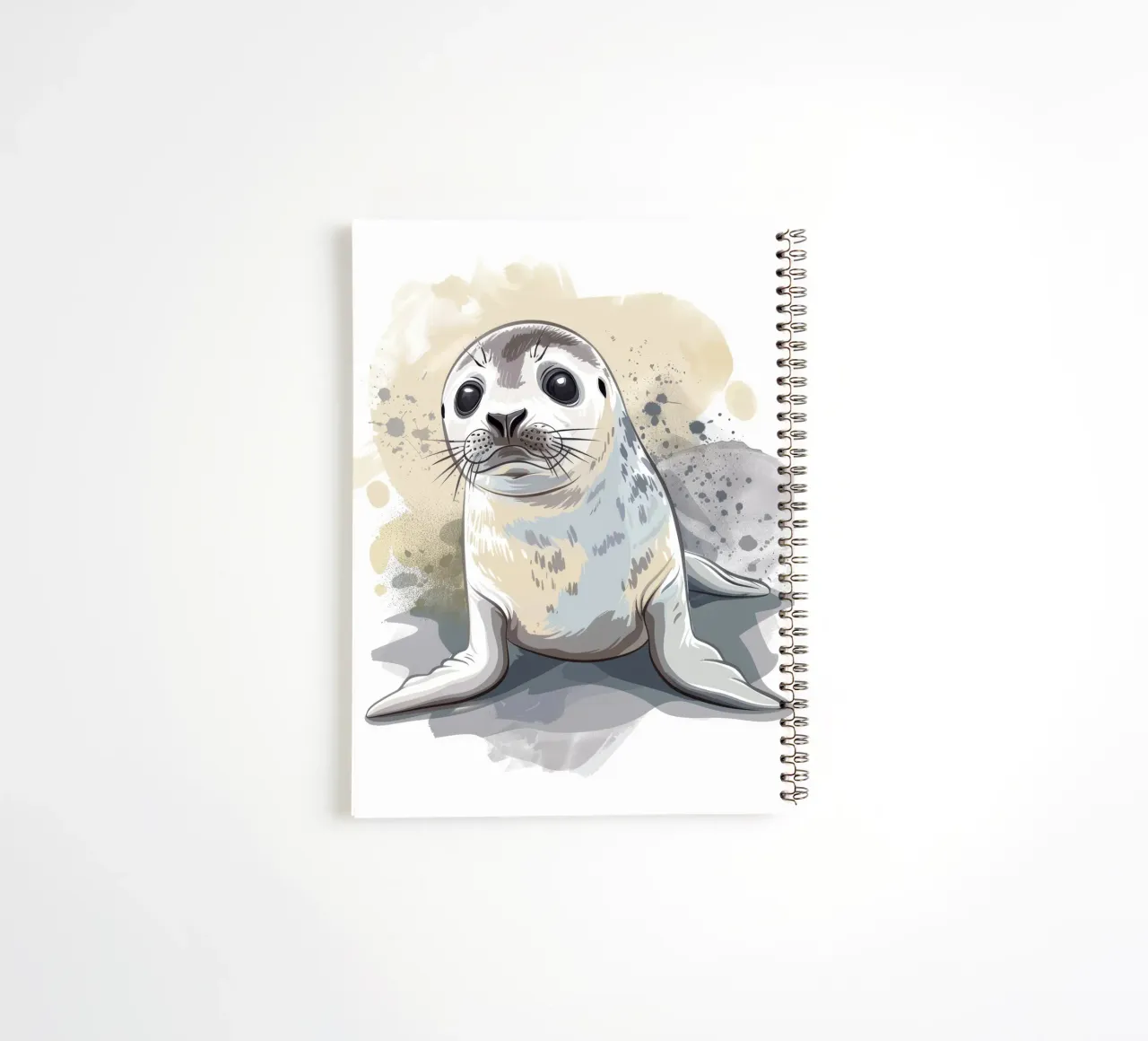 Illustrazione di una simpatica foca in posa giocosa diario ad anelli da DesignDoodle