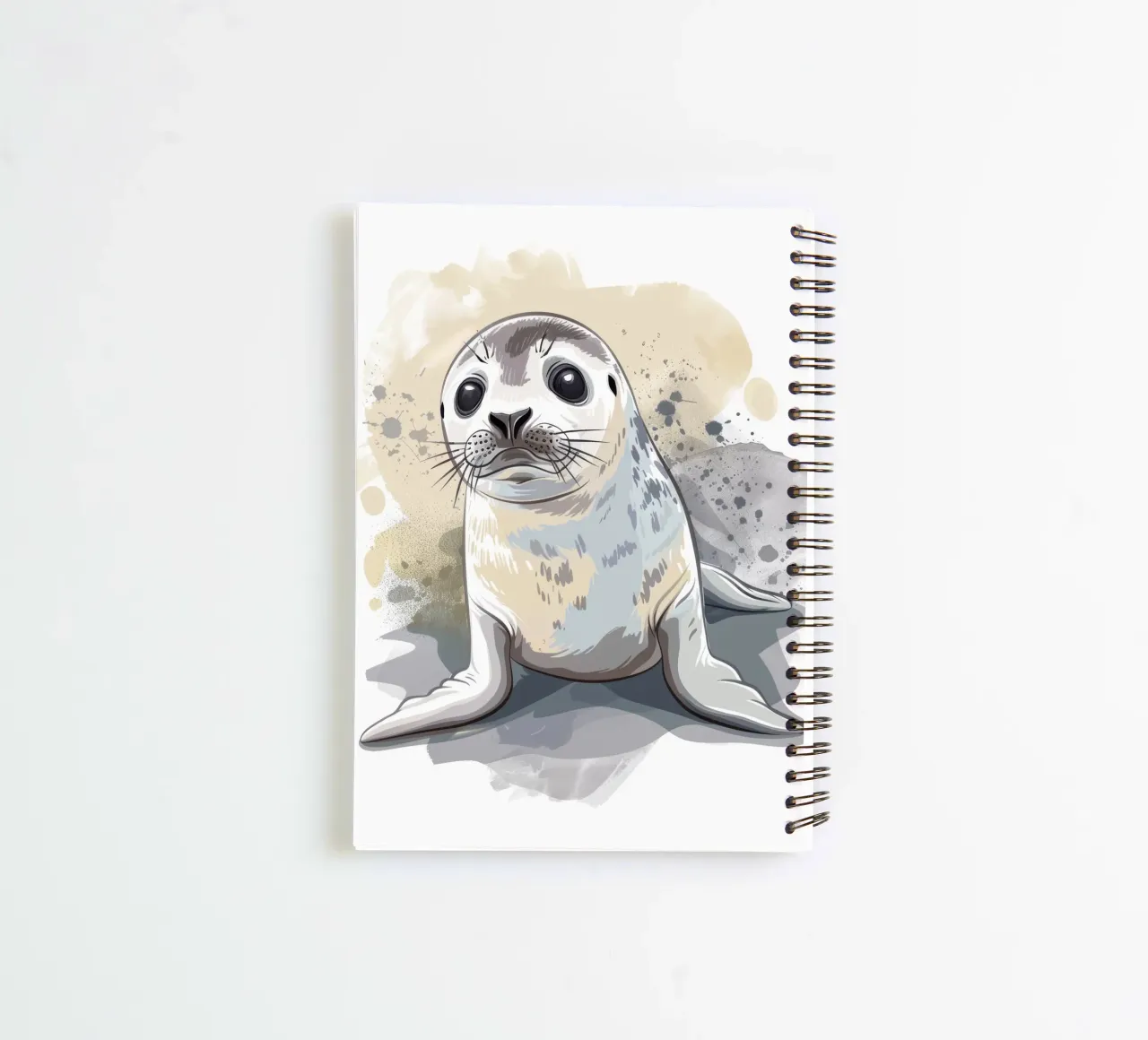 Illustrazione di una simpatica foca in posa giocosa diario ad anelli da DesignDoodle