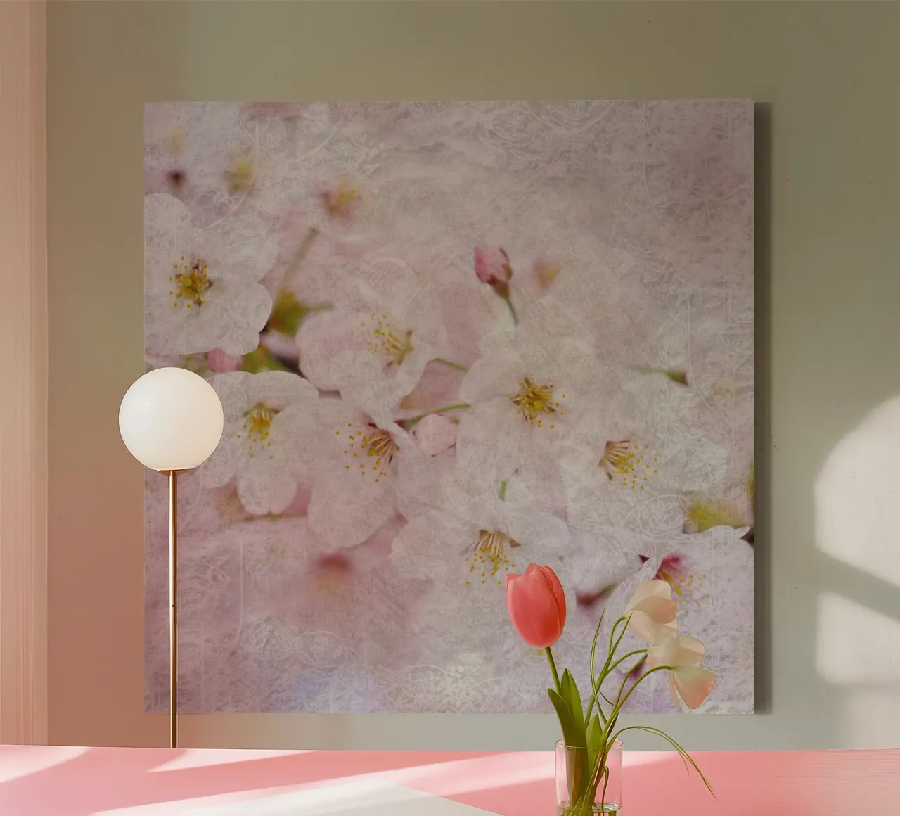 Breath of Sakura canvas with Floater frame by Bold Blooms