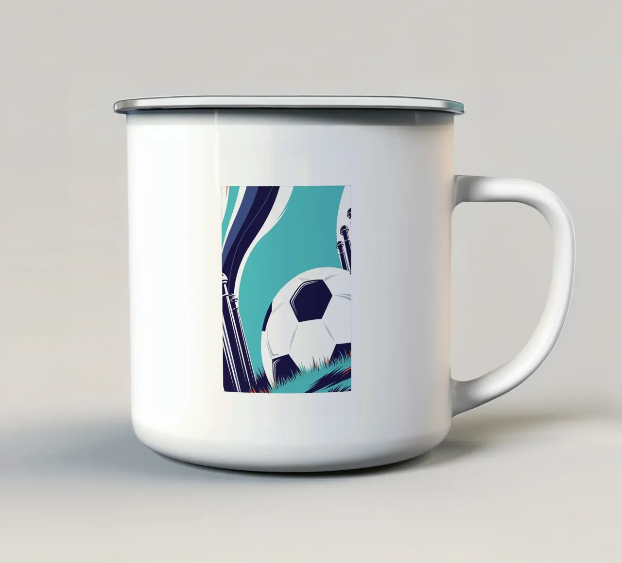 Calcio sull'erba tazza in smalto da STORE PRESENCE