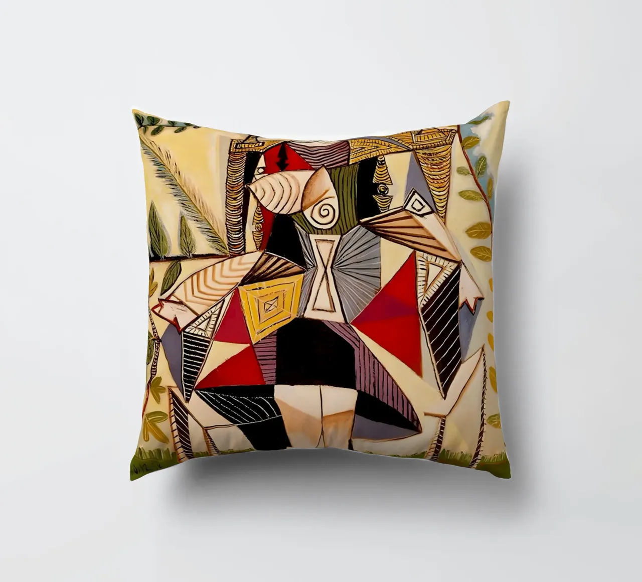 Picasso Dora Maar Seated Cubist Portrait Art Print decorative cushion by homdeco