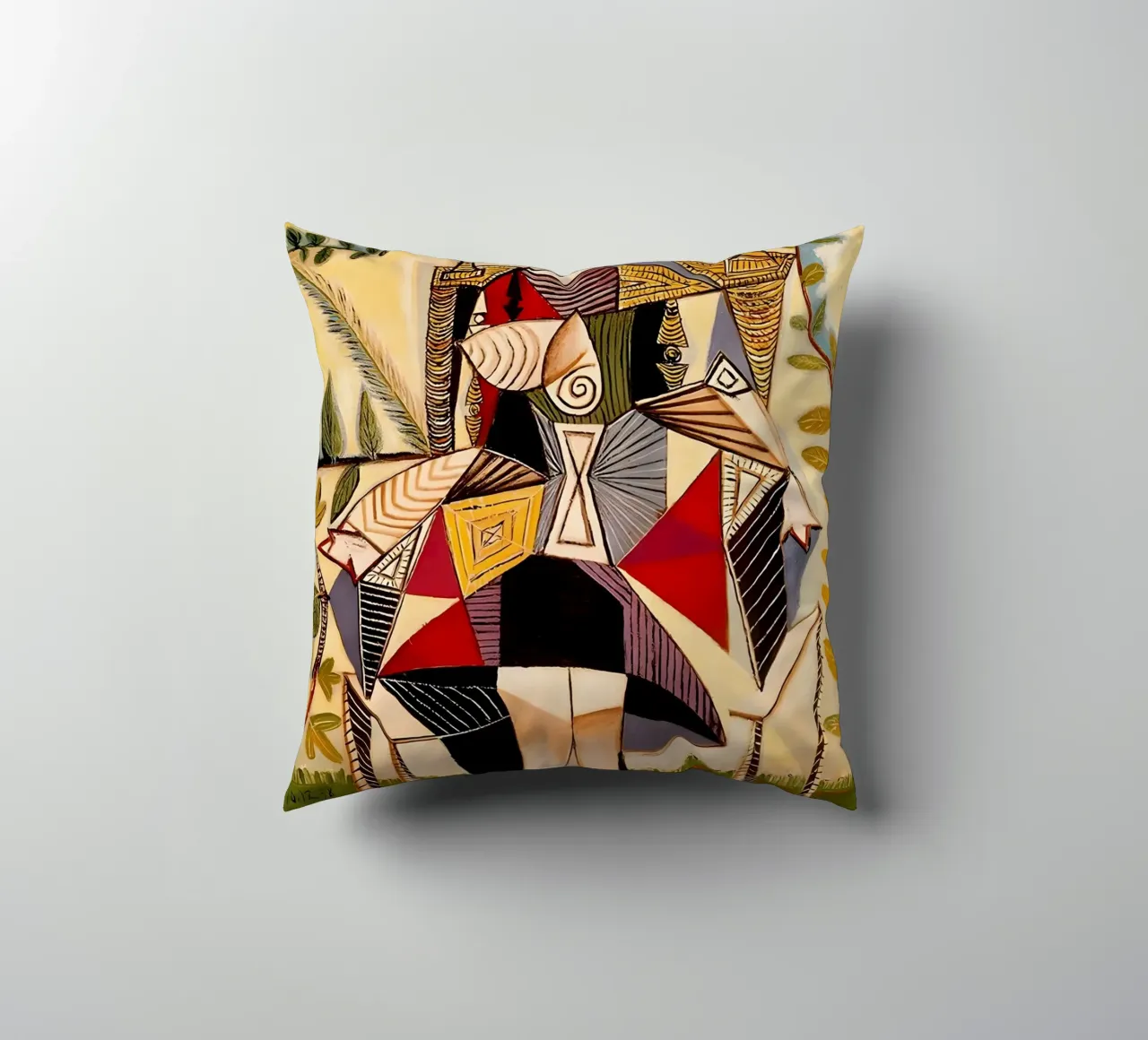 Picasso Dora Maar Seated Cubist Portrait Art Print decorative cushion by homdeco