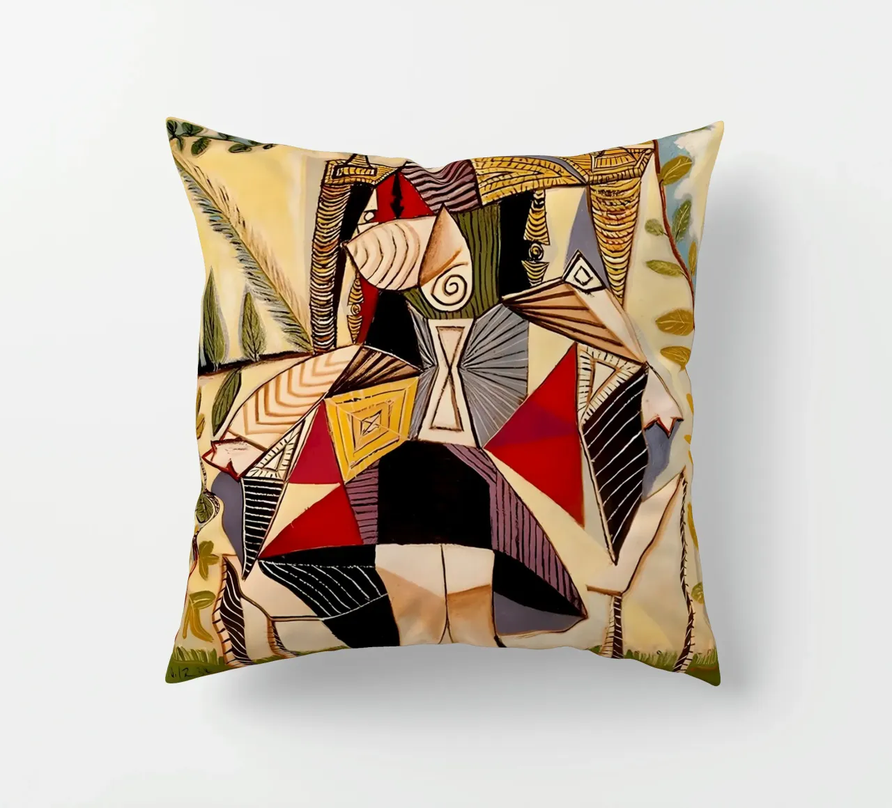 Picasso Dora Maar Seated Cubist Portrait Art Print decorative cushion by homdeco