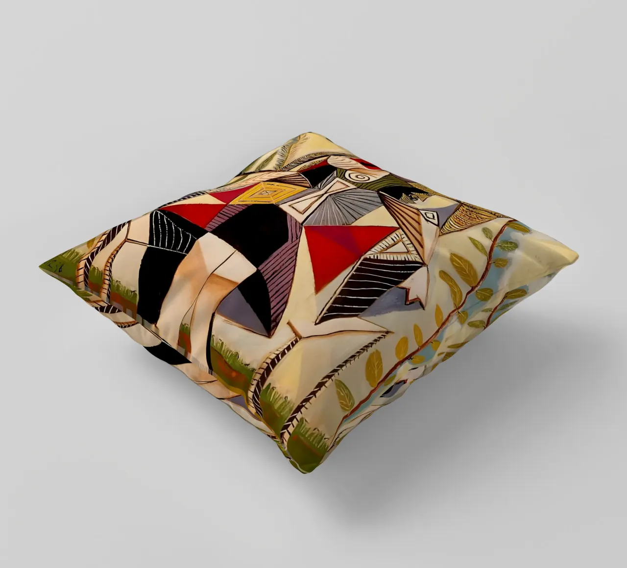 Picasso Dora Maar Seated Cubist Portrait Art Print decorative cushion by homdeco