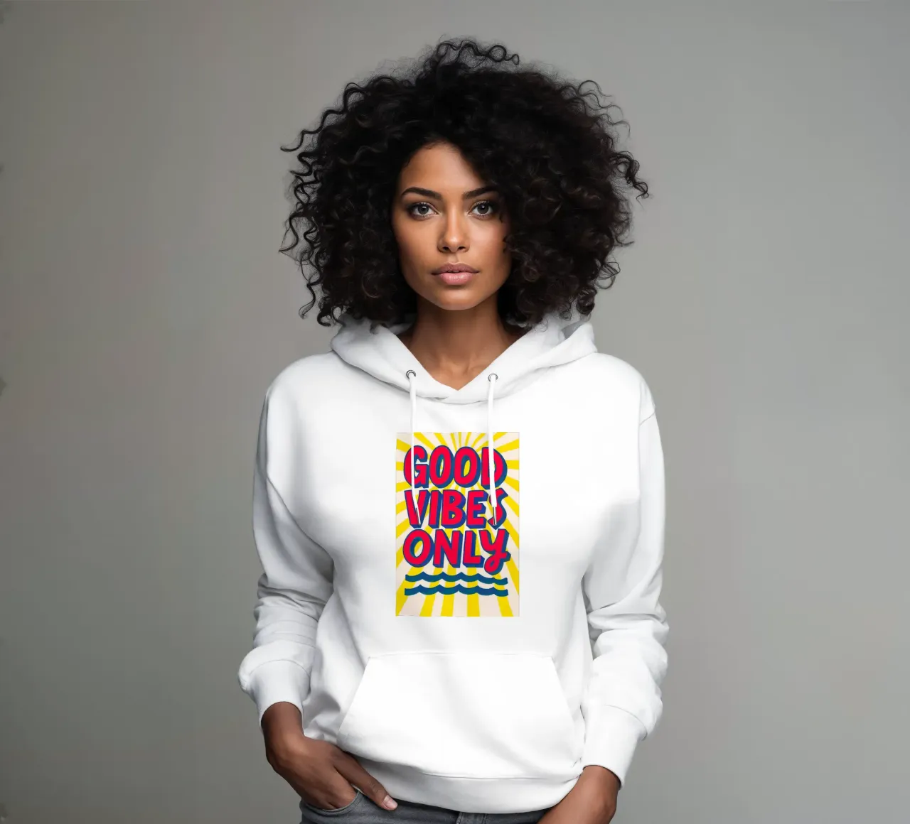 Good Vibes Only - Sole, onde e vibrazioni felpa con cappuccio da QuooodZ by MooodzArt