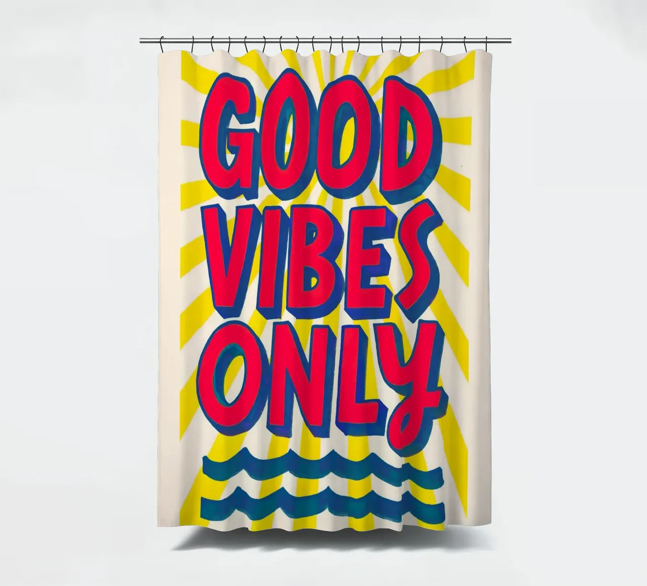 Good Vibes Only - Sole, onde e vibrazioni tenda da doccia da QuooodZ by MooodzArt