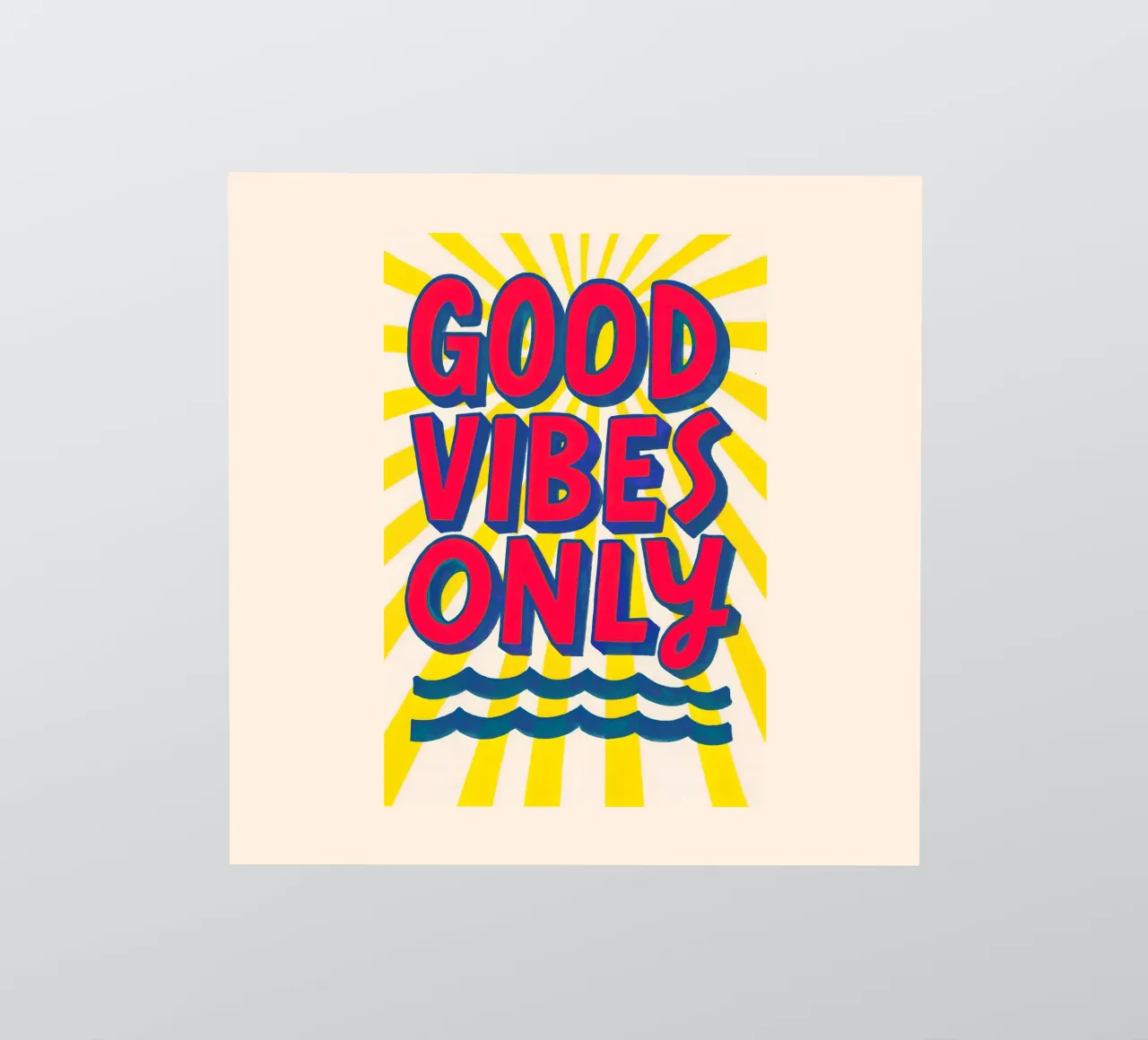 Good Vibes Only - Sole, onde e vibrazioni adesivo da QuooodZ by MooodzArt