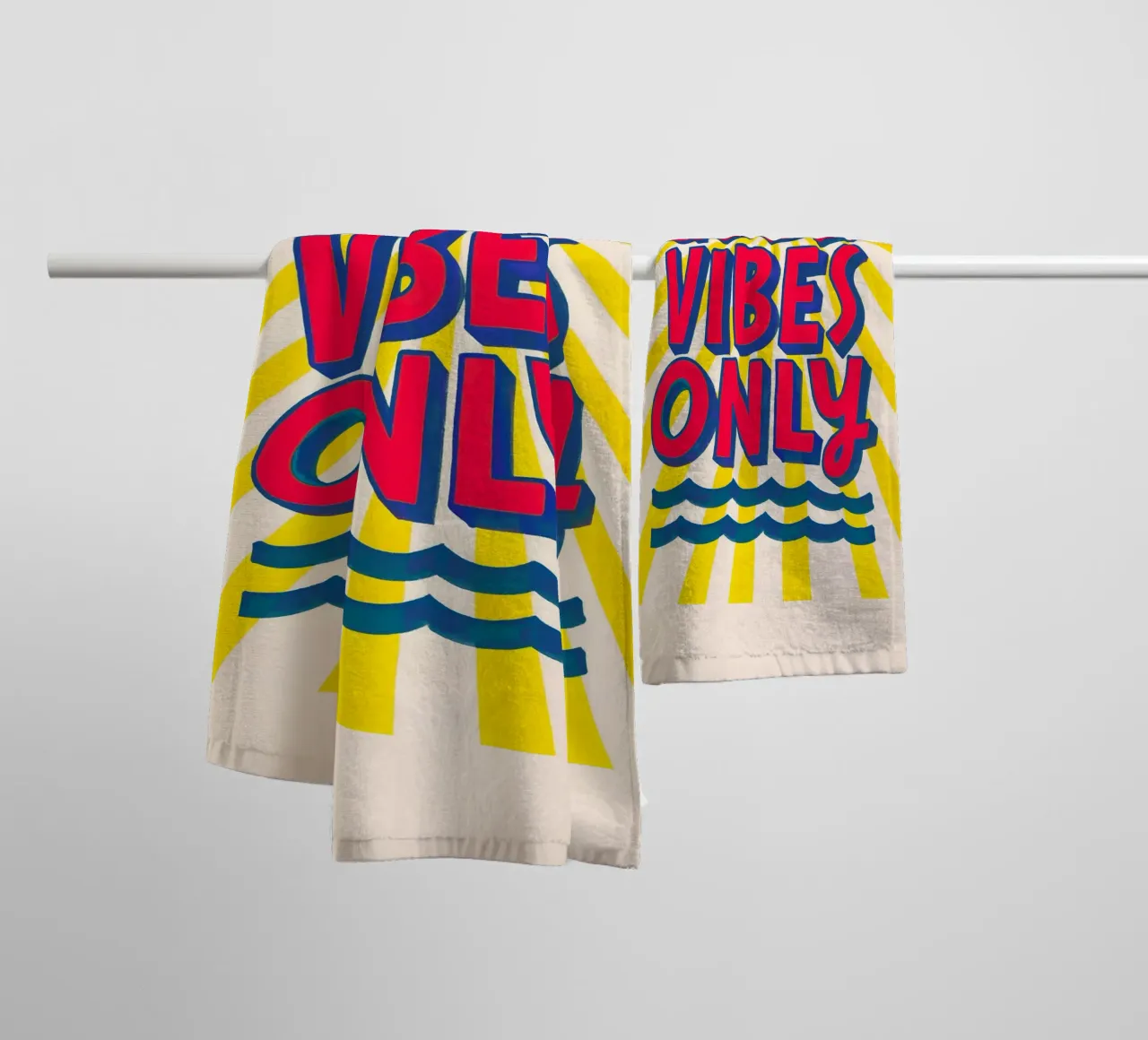 Good Vibes Only - Sun, waves, vibes towel by QuooodZ by MooodzArt