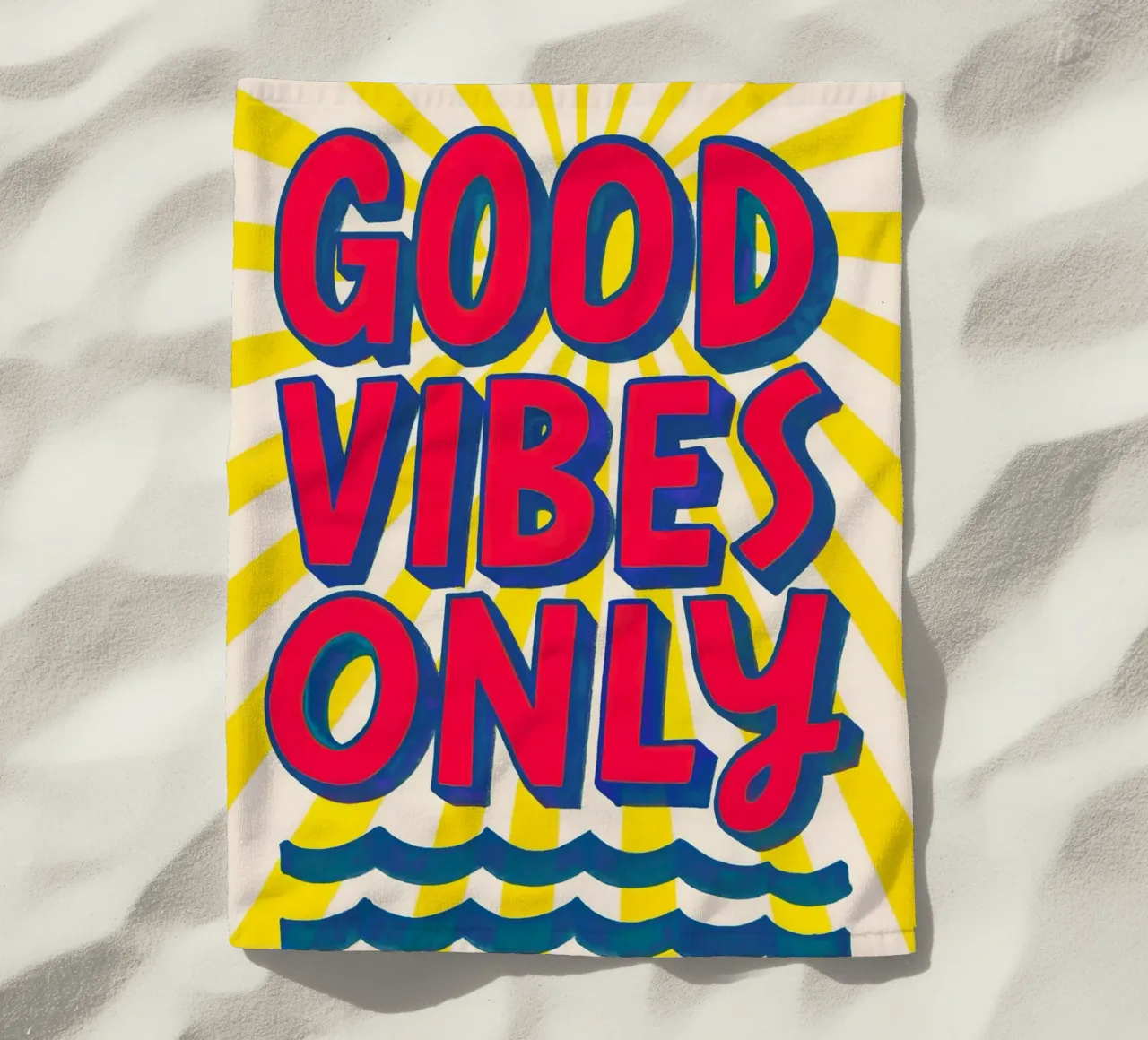 Good Vibes Only - Sole, onde e vibrazioni telo mare da QuooodZ by MooodzArt