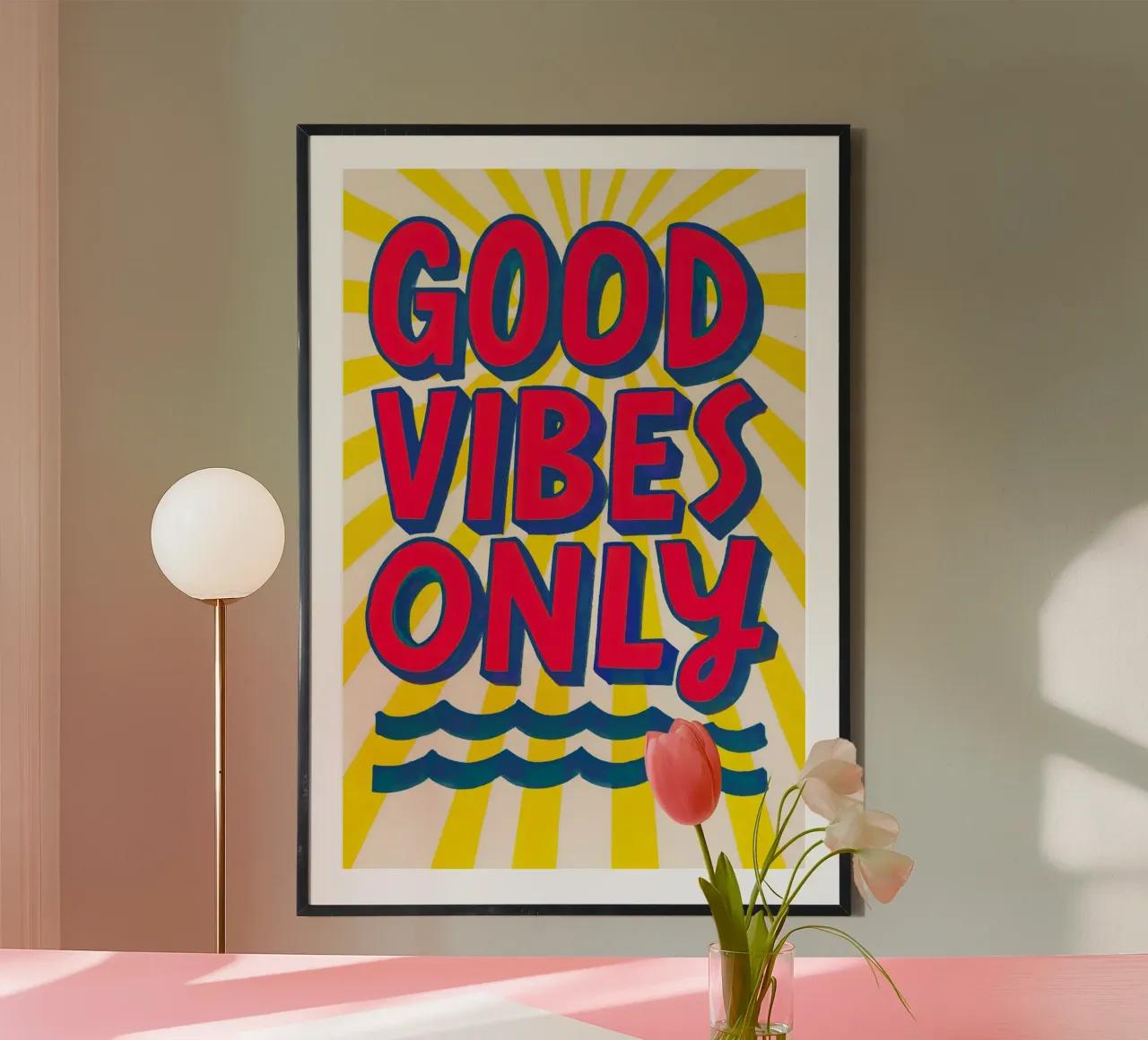 Good Vibes Only - Sole, onde e vibrazioni carta hahnemühle da QuooodZ by MooodzArt