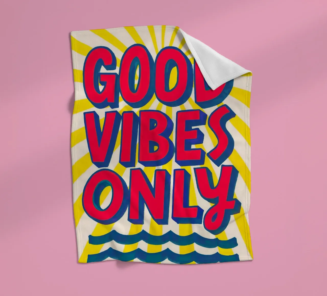 Good Vibes Only - Sole, onde e vibrazioni coperta in pile da QuooodZ by MooodzArt