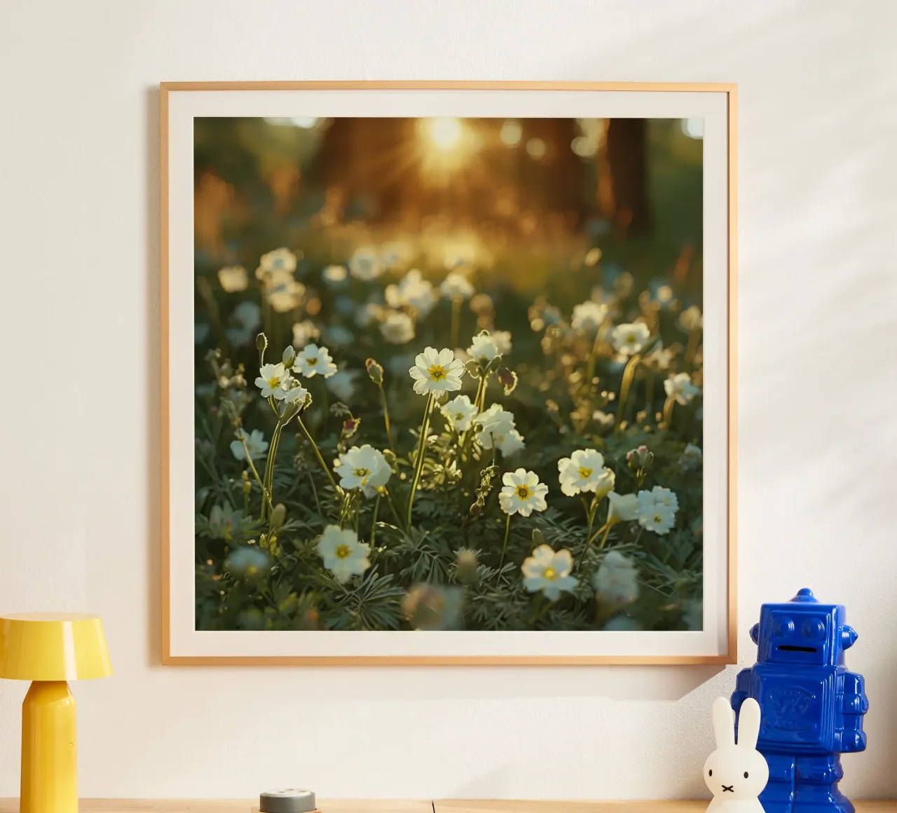 Sussurri del prato poster con telaio in alluminio da Bold Blooms