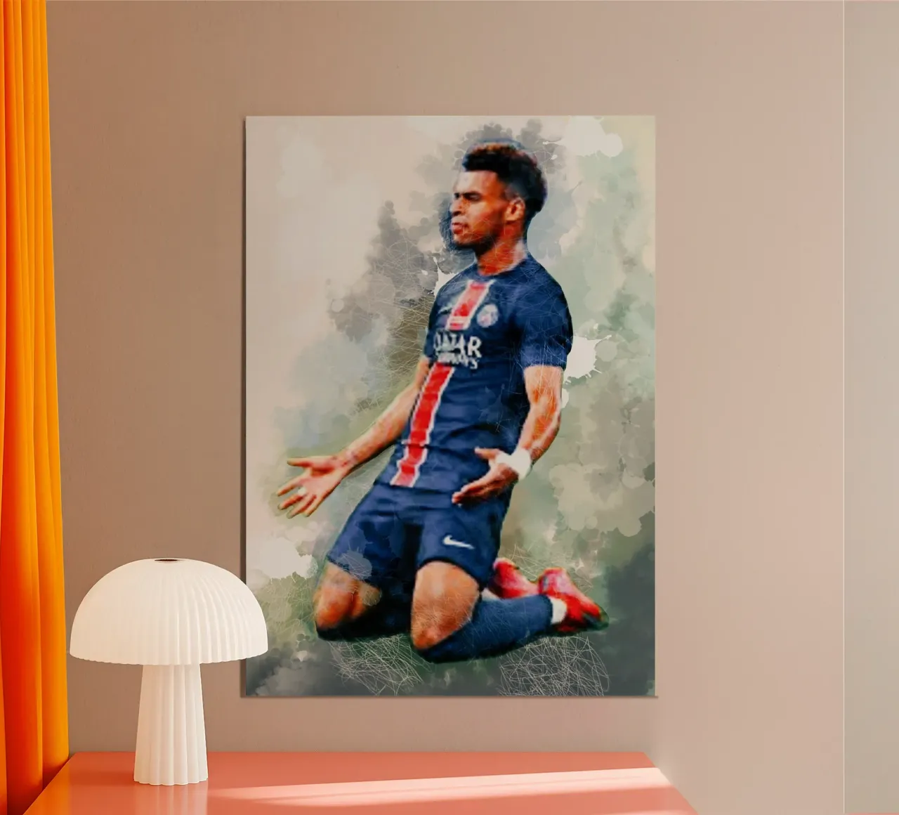 Desire Doue football player alluminio dibond da Lembayung art