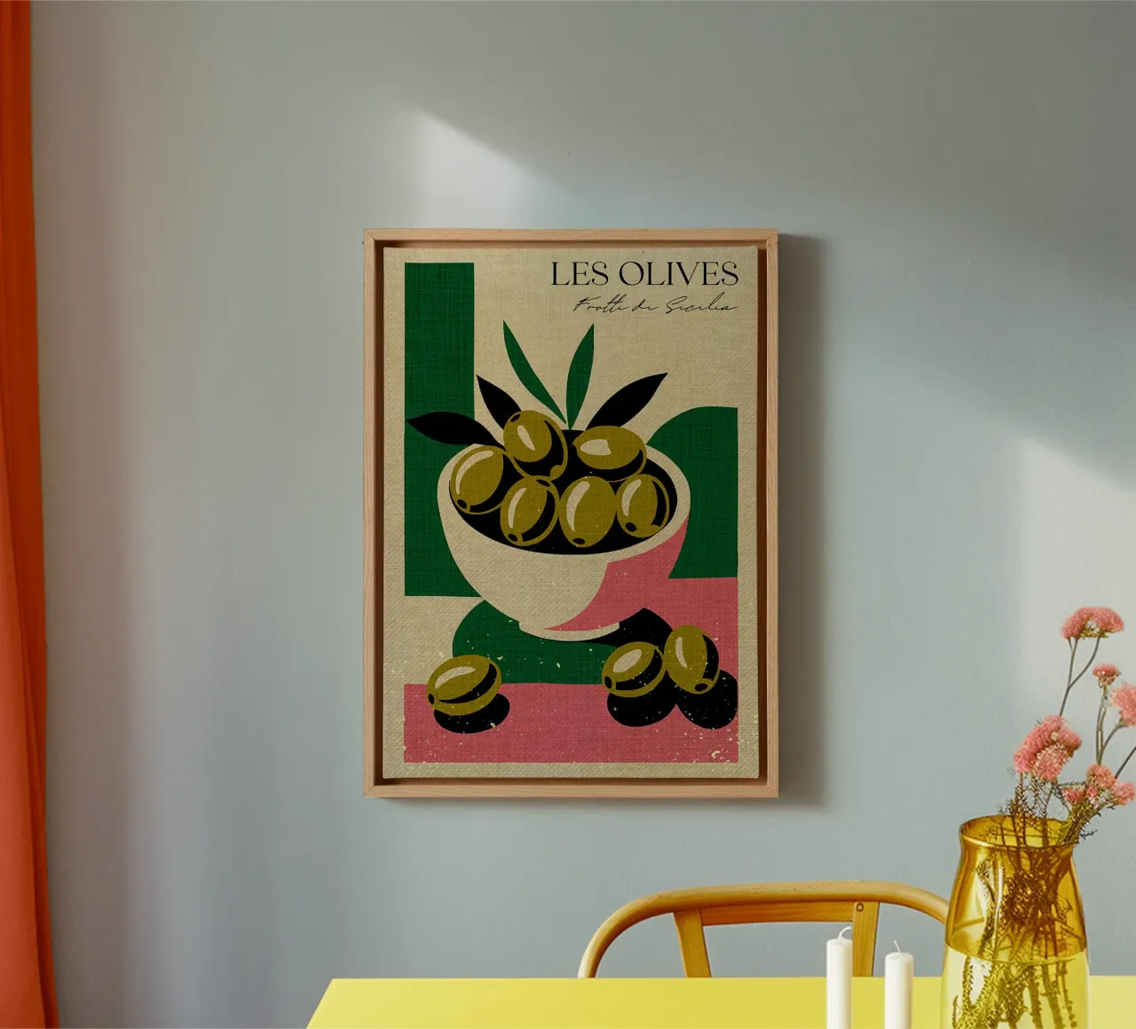 Le olive Sicilia tela con Cornice a cassetta da Providence Mbabazi Studio