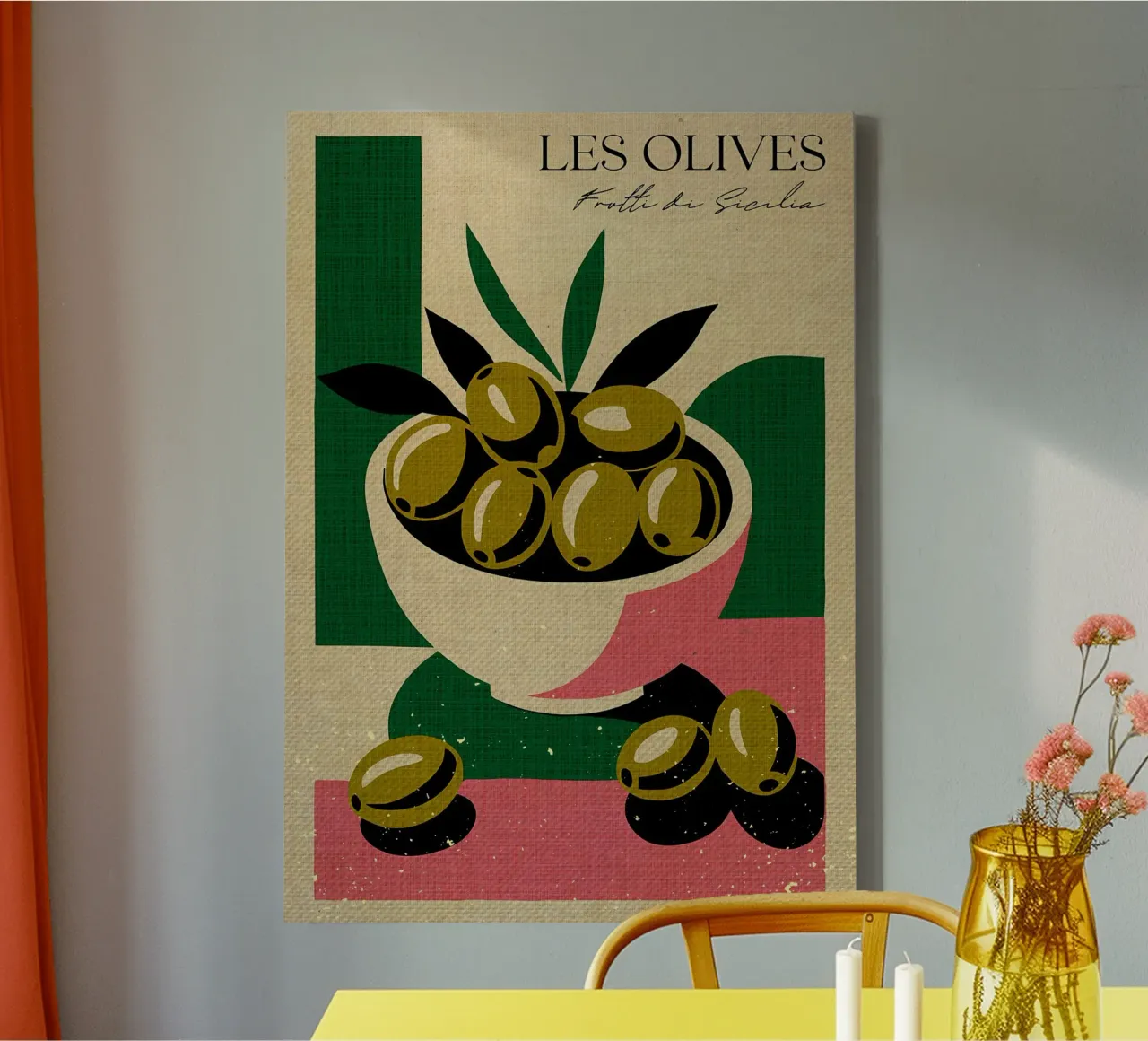 Le olive Sicilia tela con Cornice a cassetta da Providence Mbabazi Studio