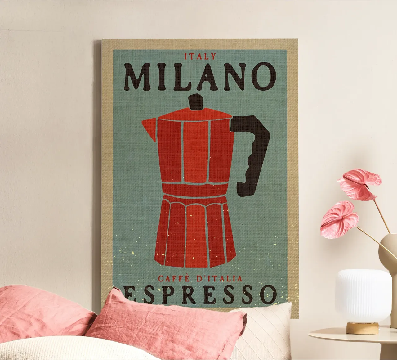 Milano Espresso Cafe canvas by Providence Mbabazi Studio