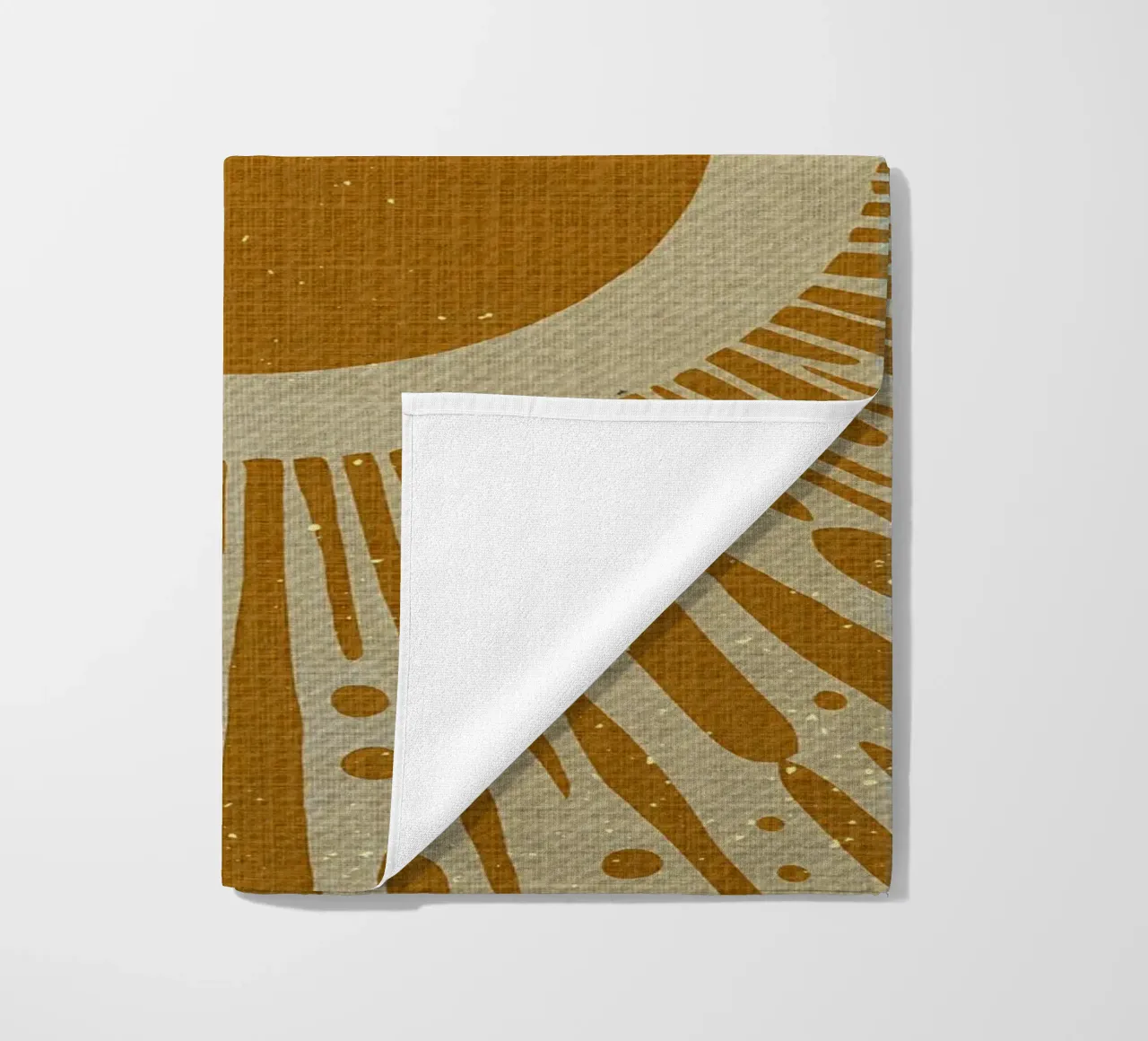 Mustard Yellow Sun beach towel by Providence Mbabazi Studio