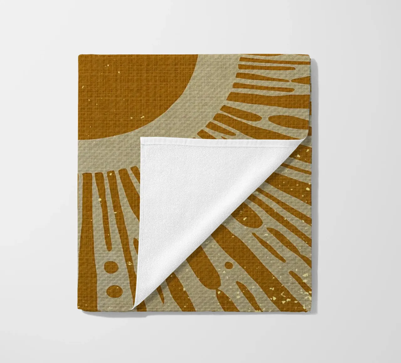 Mustard Yellow Sun beach towel by Providence Mbabazi Studio