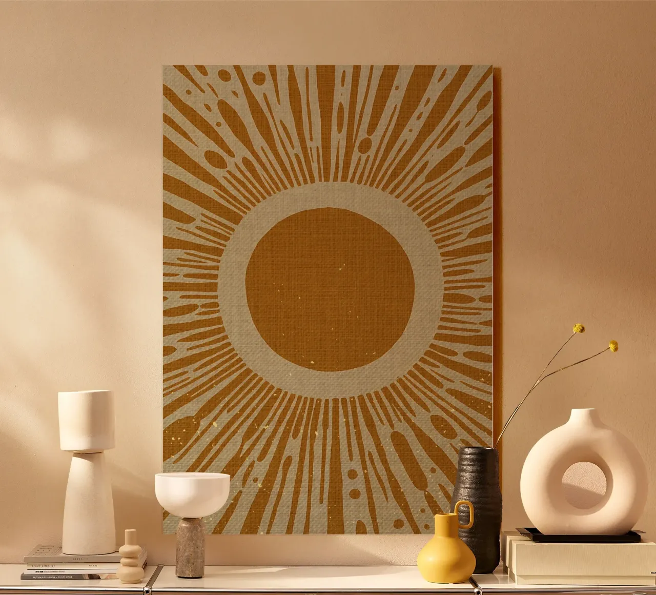 Senfgelbe Sonne Forex-Platte von Providence Mbabazi Studio